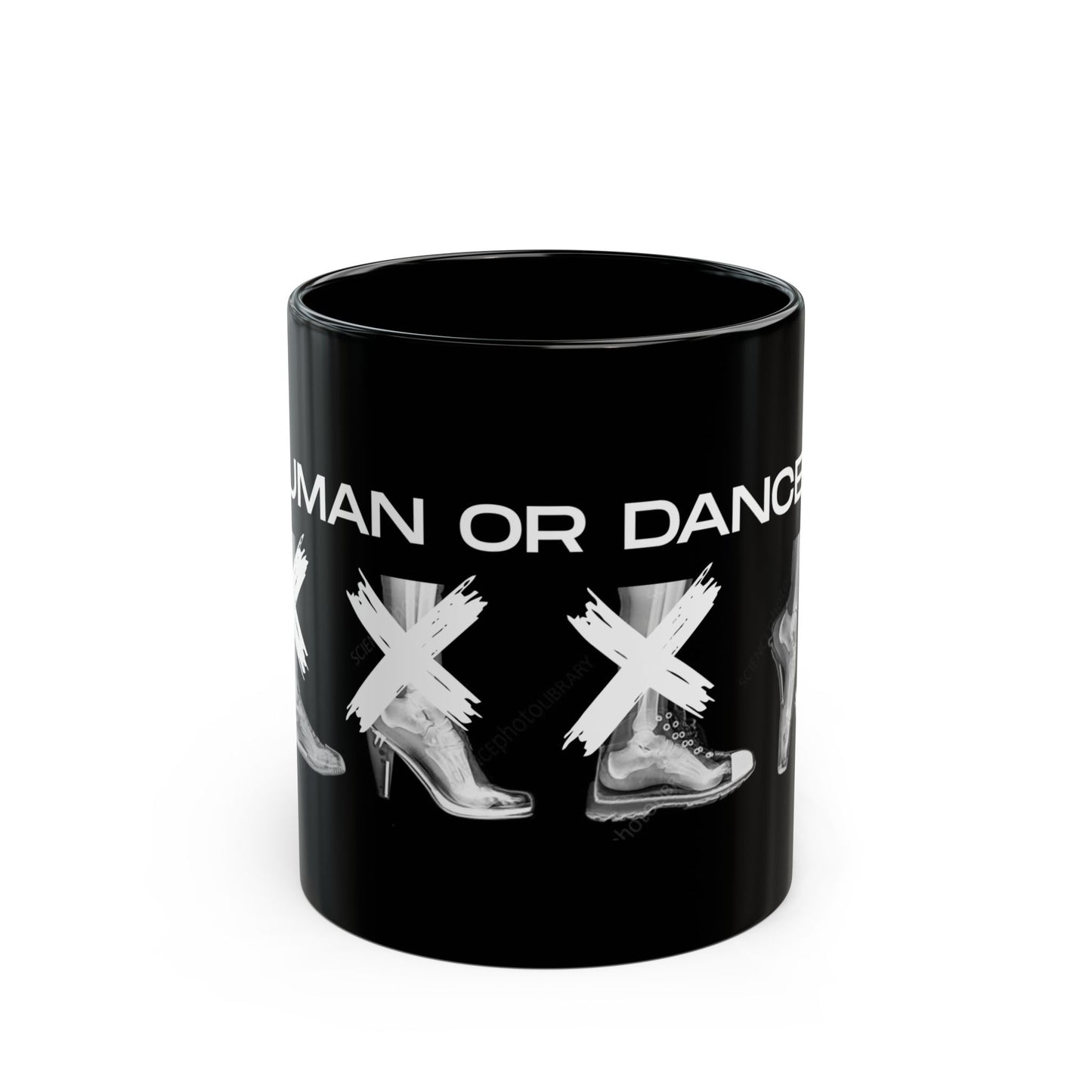 "Human or Dancer" Accent Coffee Mug – Dance-Themed Mug with Cute X-Ray Foot Design for Dancers, Ballet Teachers, and Dance Lovers