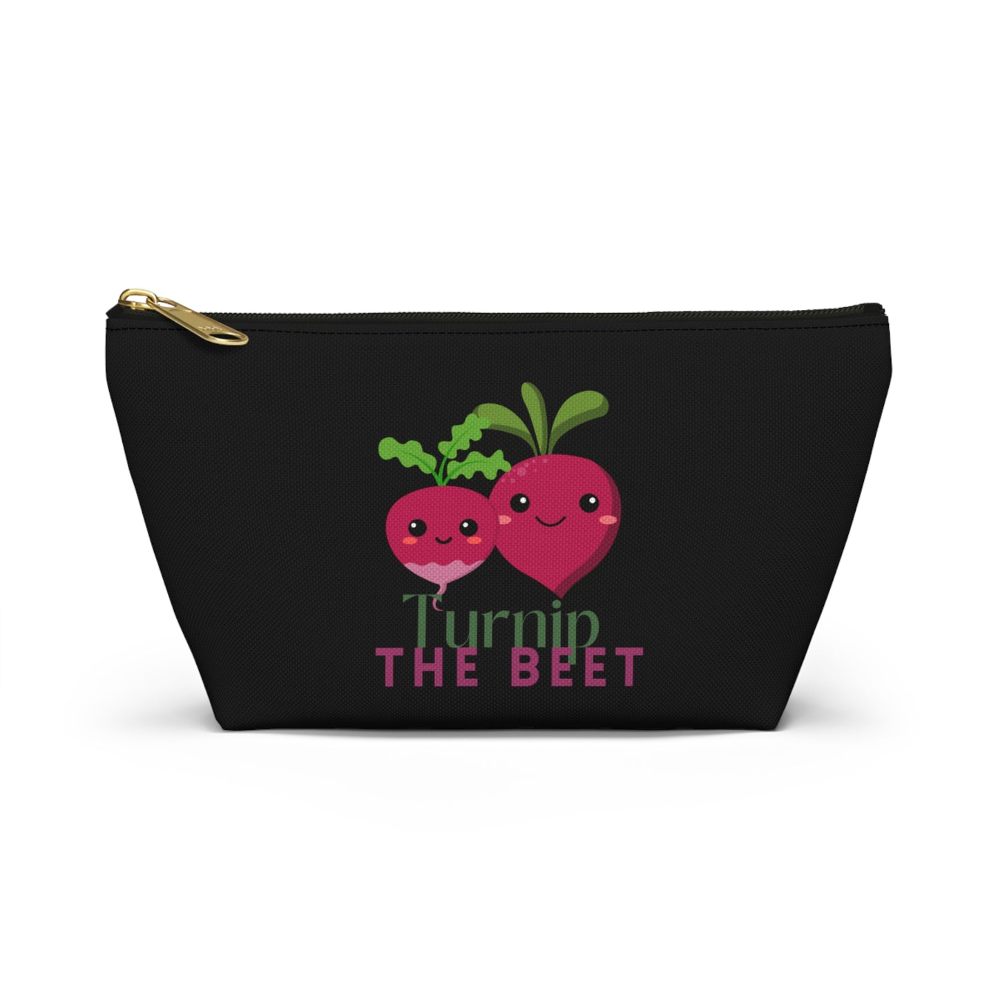 "Turnip the Beet" Makeup Bag – Cute Vegetable Dance Pun Graphic – Fun Dance-Themed Zipper Pouch for Cosmetics, Accessories & Gifts