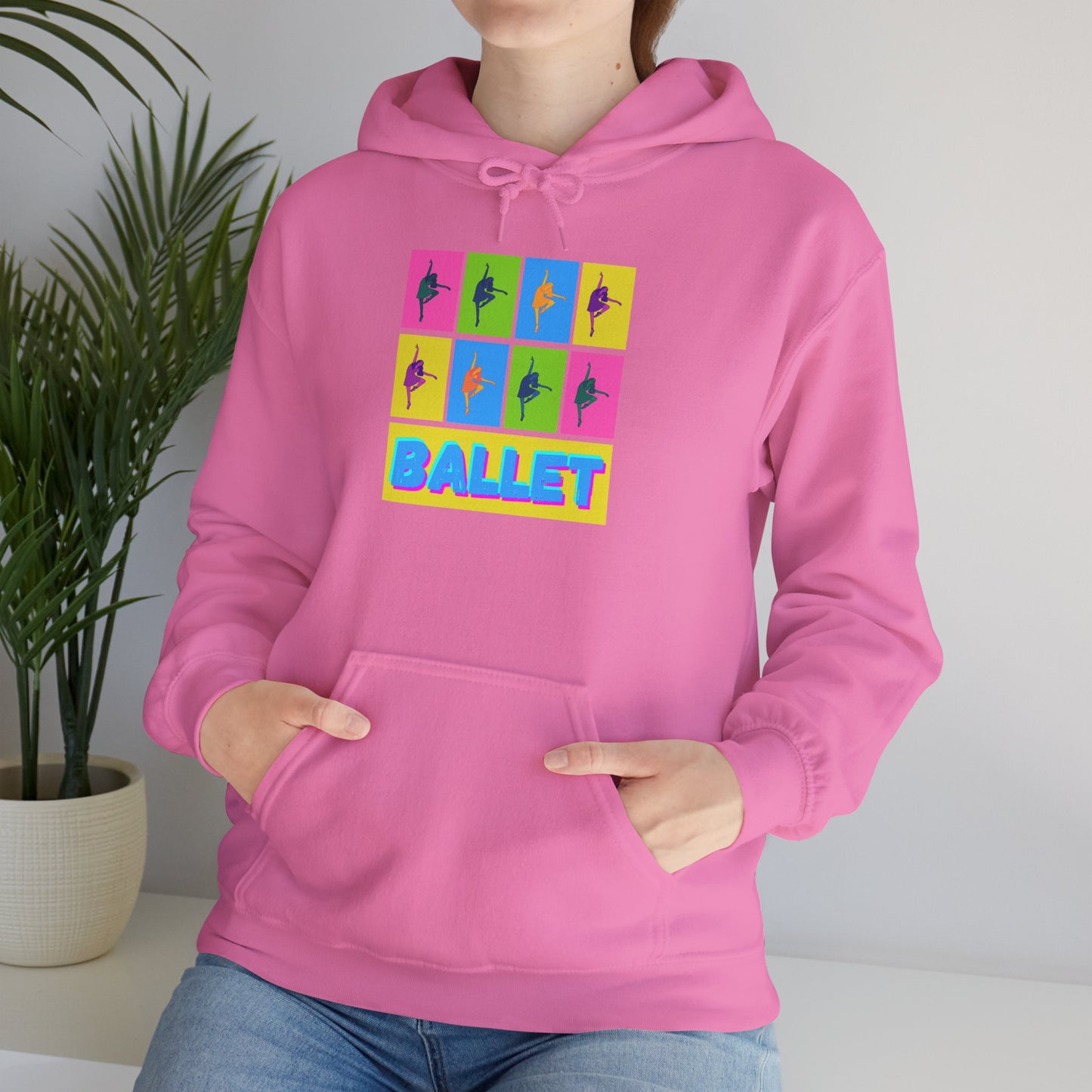 “Ballet” Pop Art Inspired Design with Ballet Dancer Graphics | Streetwear Ballet Hoodie for Dance Lovers - Unisex Heavy Blend™ Hooded Sweatshirt