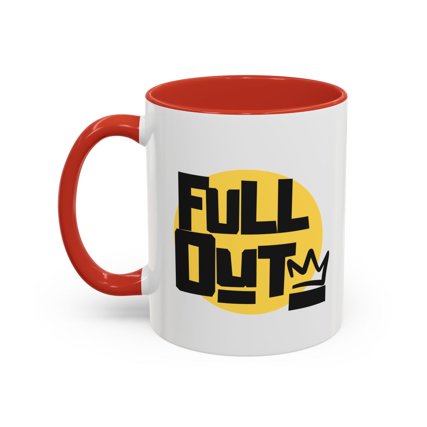 "Full Out" Accent Coffee Mug – Streetwear Dance Mug with Crown Graphic for Dancers