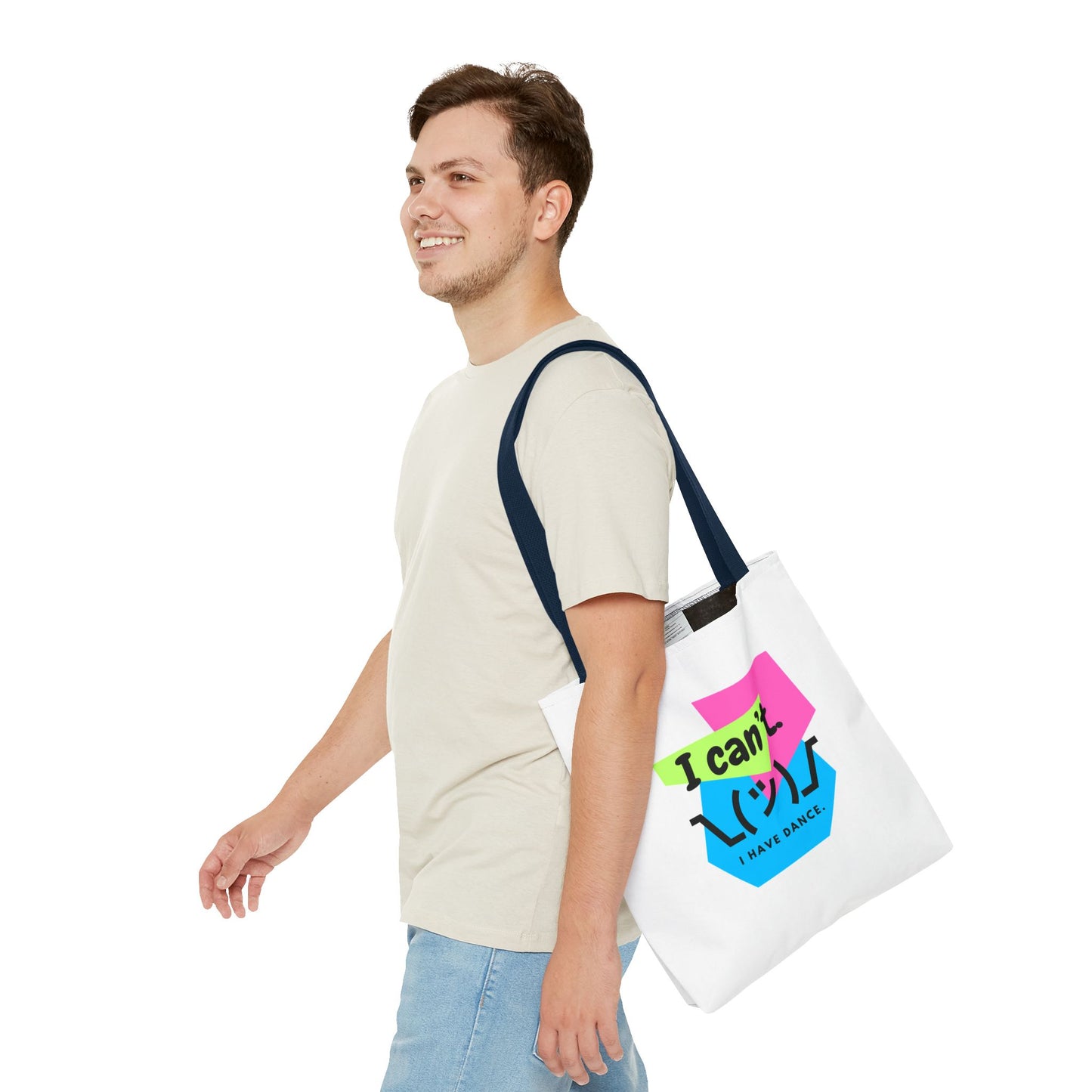 "I Can't. I Have Dance." – 80s Retro Emoji Canvas Tote Bag for Dancers | Funny Dance Quote Reusable Shoulder Bag