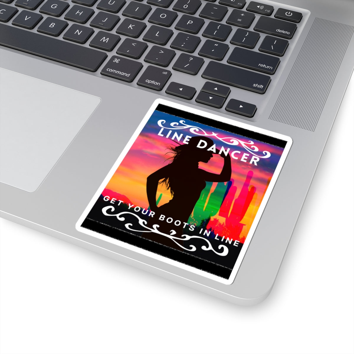 "Line Dancer, Get Your Boots in Line" Western-Inspired Graphic – Kiss-Cut Vinyl Dance Sticker
