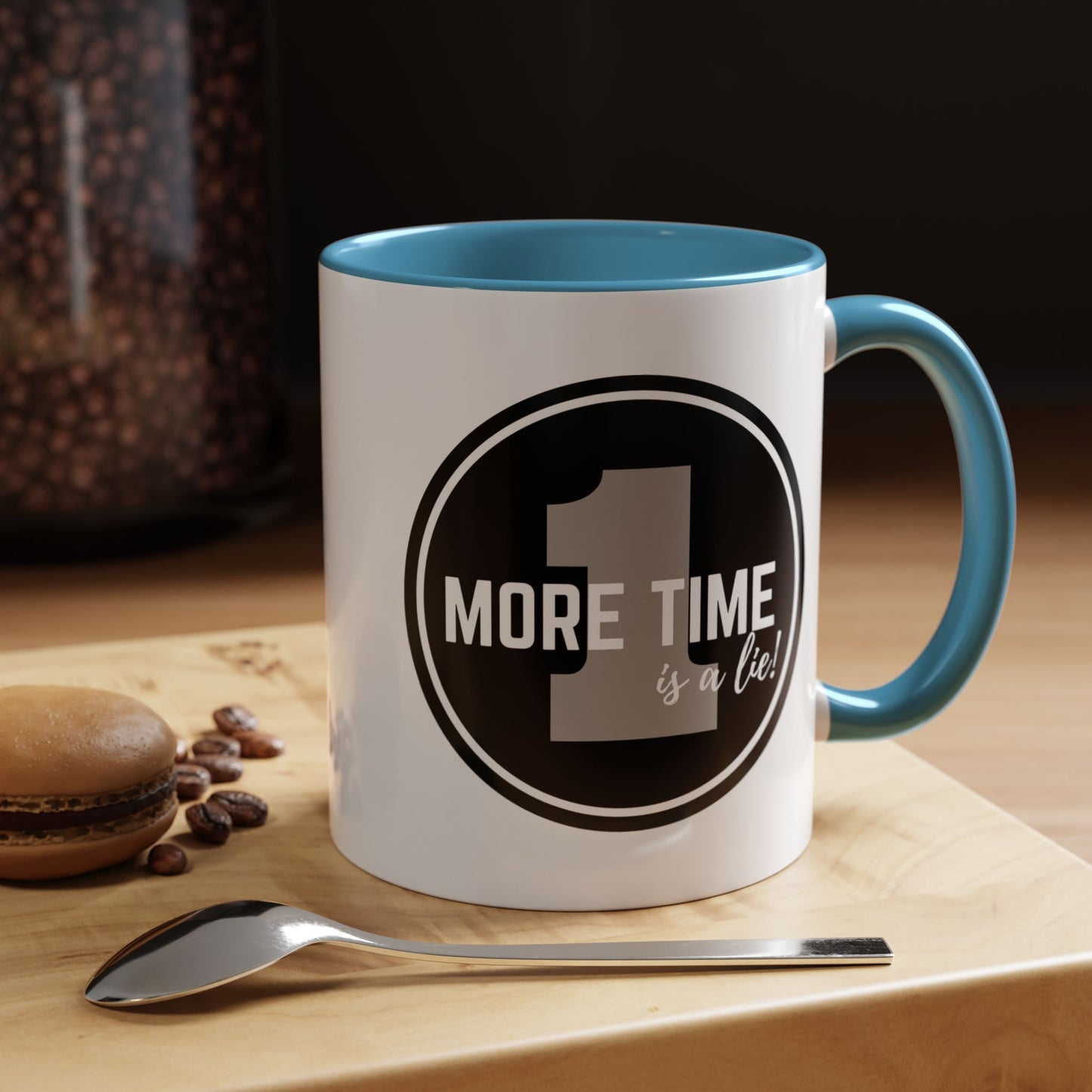 "One More Time is a Lie" Dance Quote Accent Coffee Mug – Bold Emblem Graphic Ceramic Cup