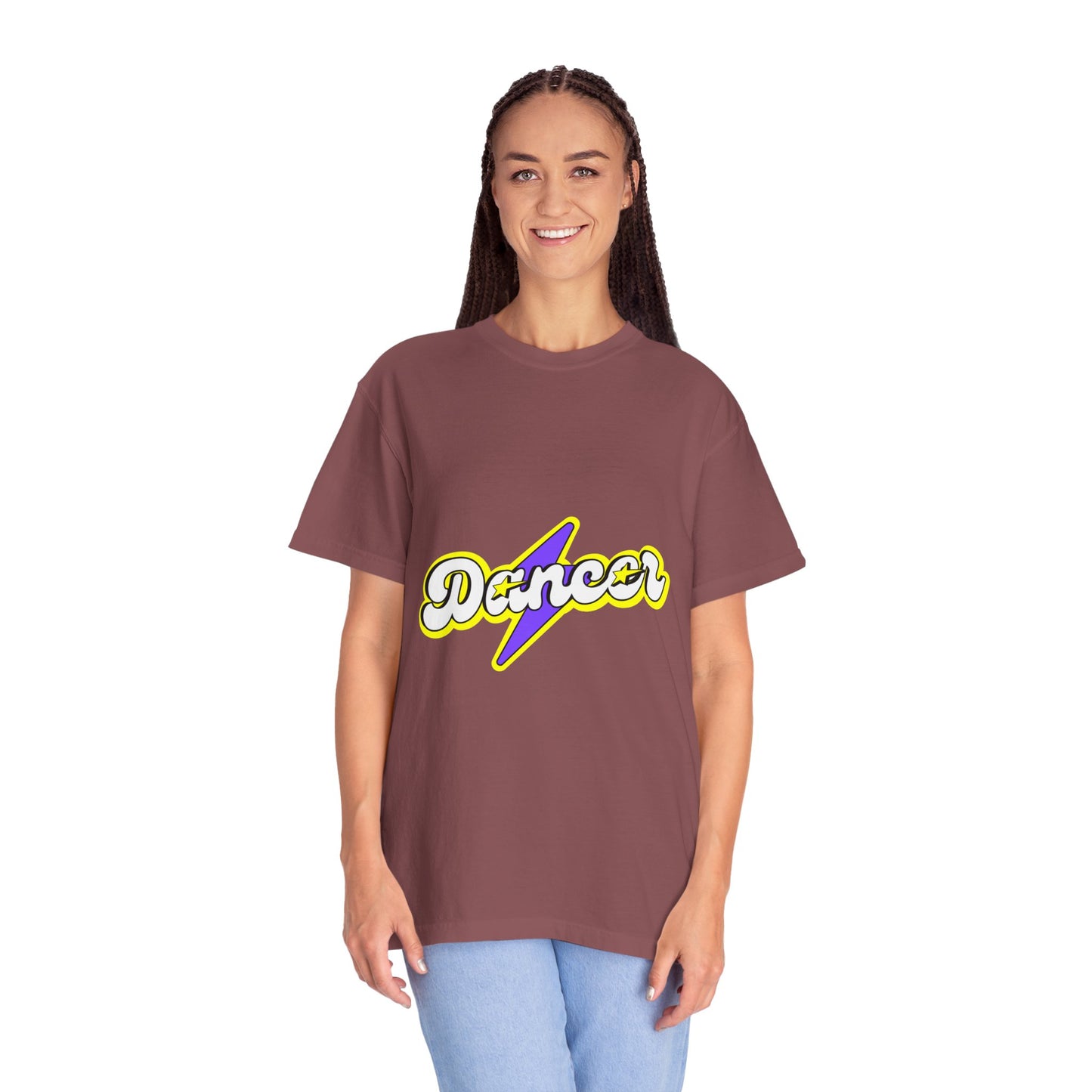 "Dancer" Unisex Garment-Dyed T-Shirt – Superhero-Style Bold Graphic Tee – Dance Power Shirt for Performers & Movers