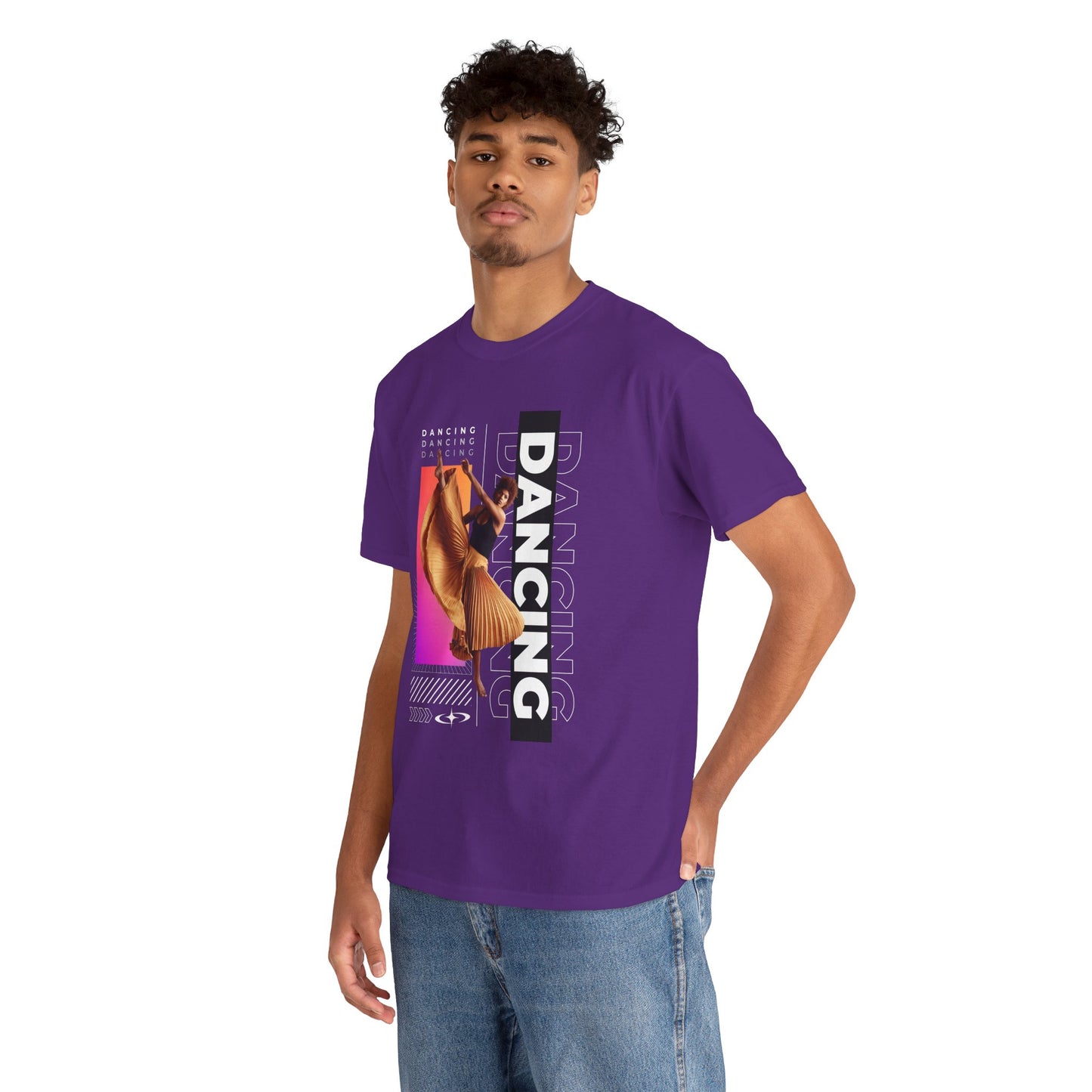 “Dancing” Streetwear-Inspired Female Dancer Unisex Heavy Cotton Tee – Urban Dance Graphic T-Shirt for Performers and Dance Lovers