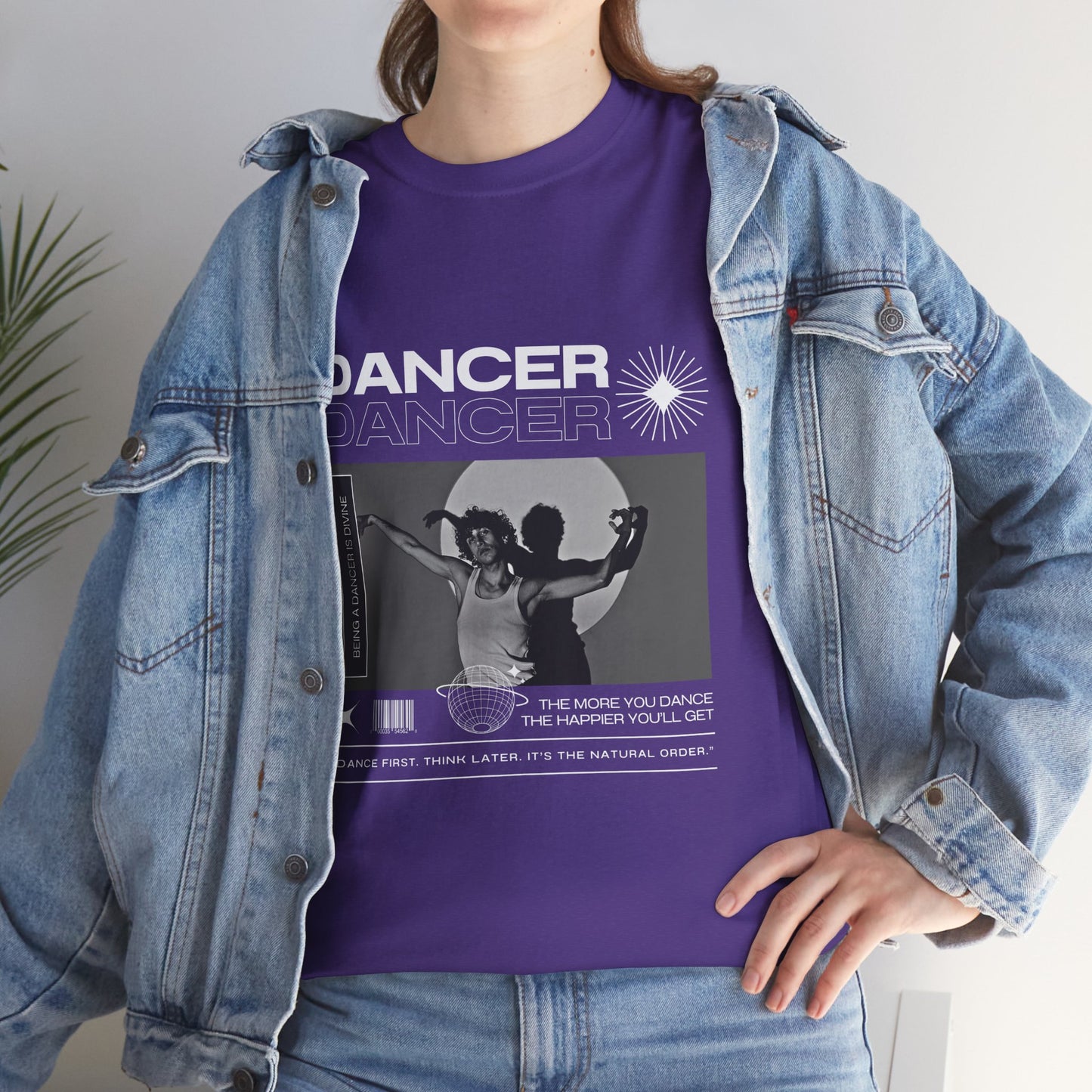 "Dancer" Spotlight Contemporary Dance Graphic Unisex Heavy Cotton Tee – Streetwear-Inspired Dance T-Shirt for Performers & Dance Lovers