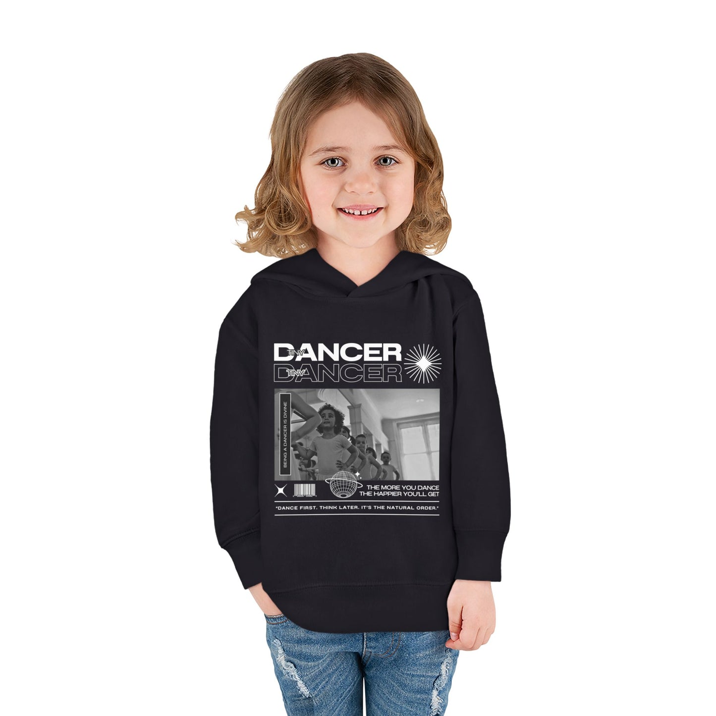 “Tiny Dancer” Toddler Pullover Hoodie – Streetwear-Inspired Ballet Class Graphic Sweatshirt for Kids