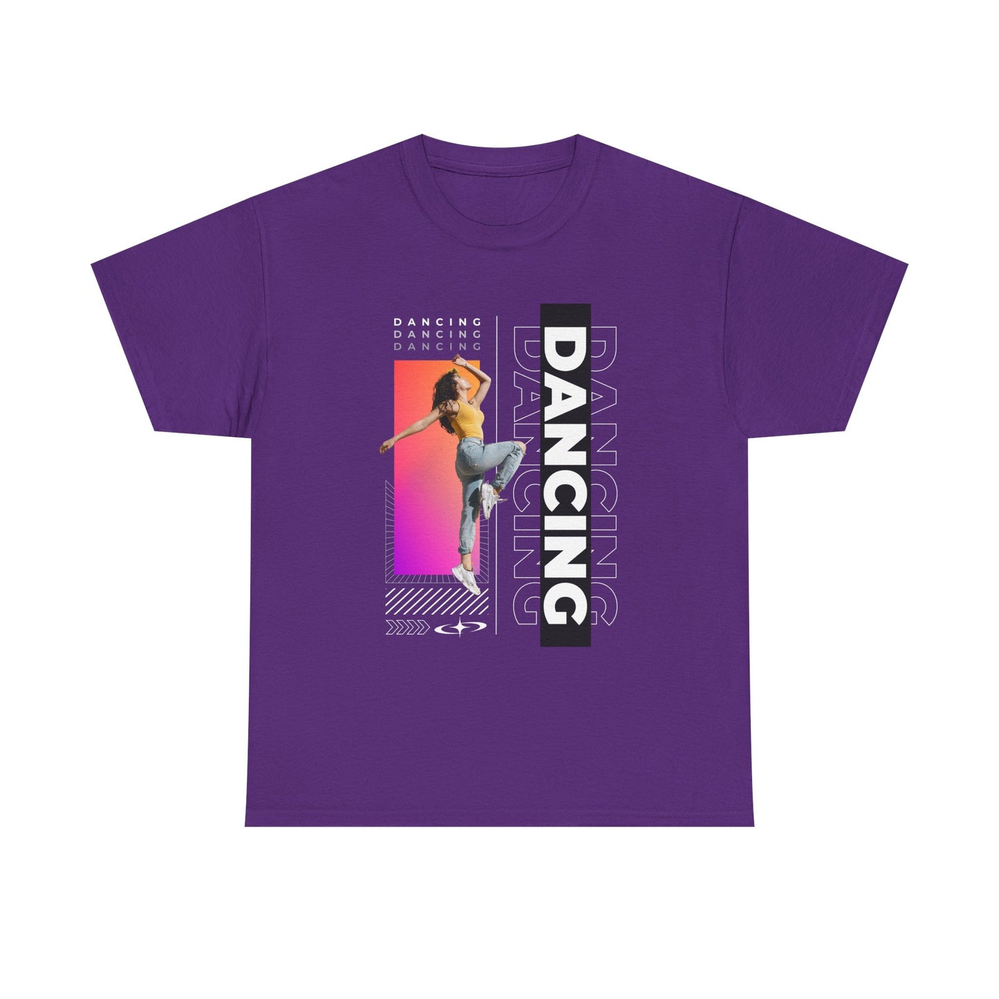“Dancing” Streetwear-Inspired Female Dancer Unisex Heavy Cotton Tee – Urban Dance Graphic T-Shirt for Performers and Dance Lovers