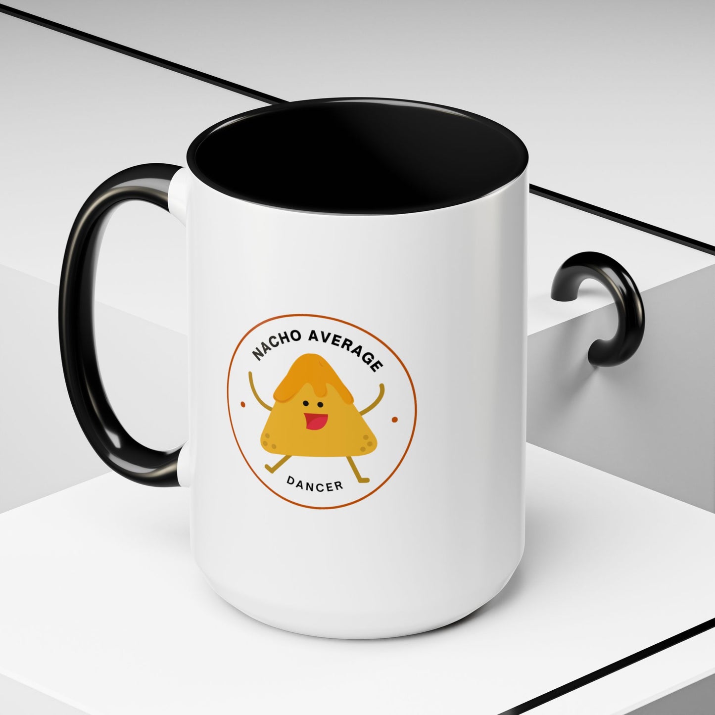 "Nacho Average Dancer" Accent Coffee Mug – Funny Dance Pun Ceramic Mug with Nacho Graphic for Dancers