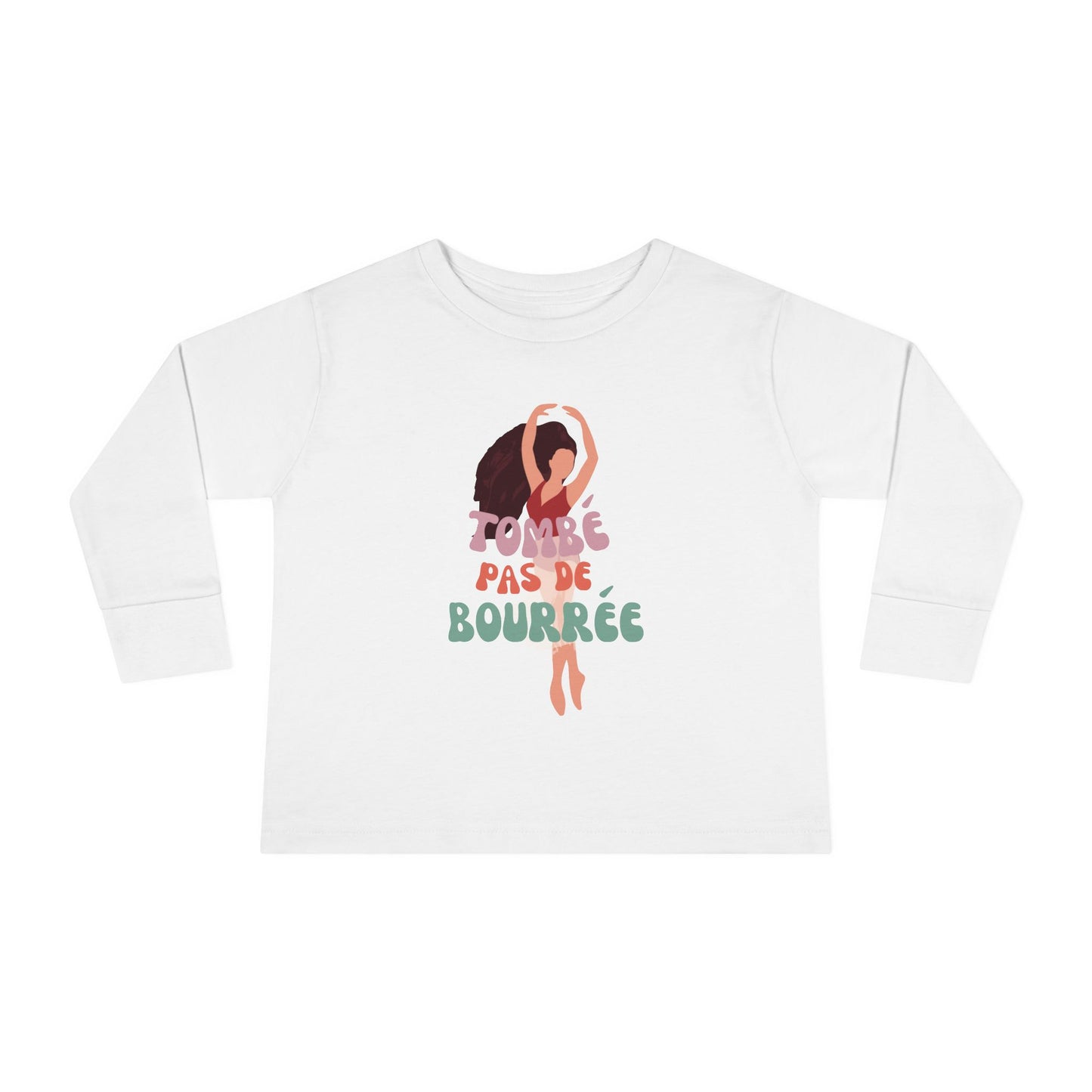 "Tombé Pas de Bourrée" Toddler Long Sleeve Dance T-Shirt – Ballet Dancer Graphic Shirt for Kids