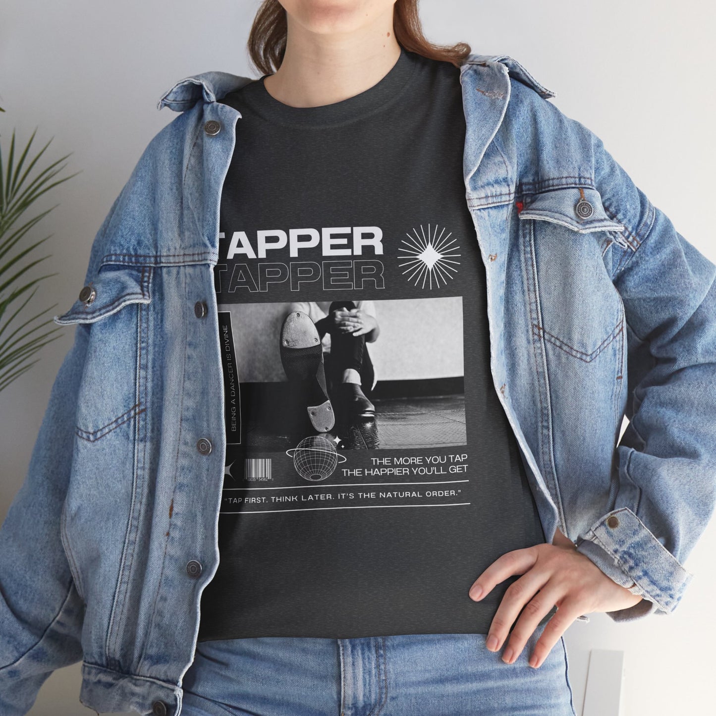 “Tapper” Tap Dance Unisex Heavy Cotton Tee – Streetwear-Inspired Tap Shoes Graphic T-Shirt for Dancers