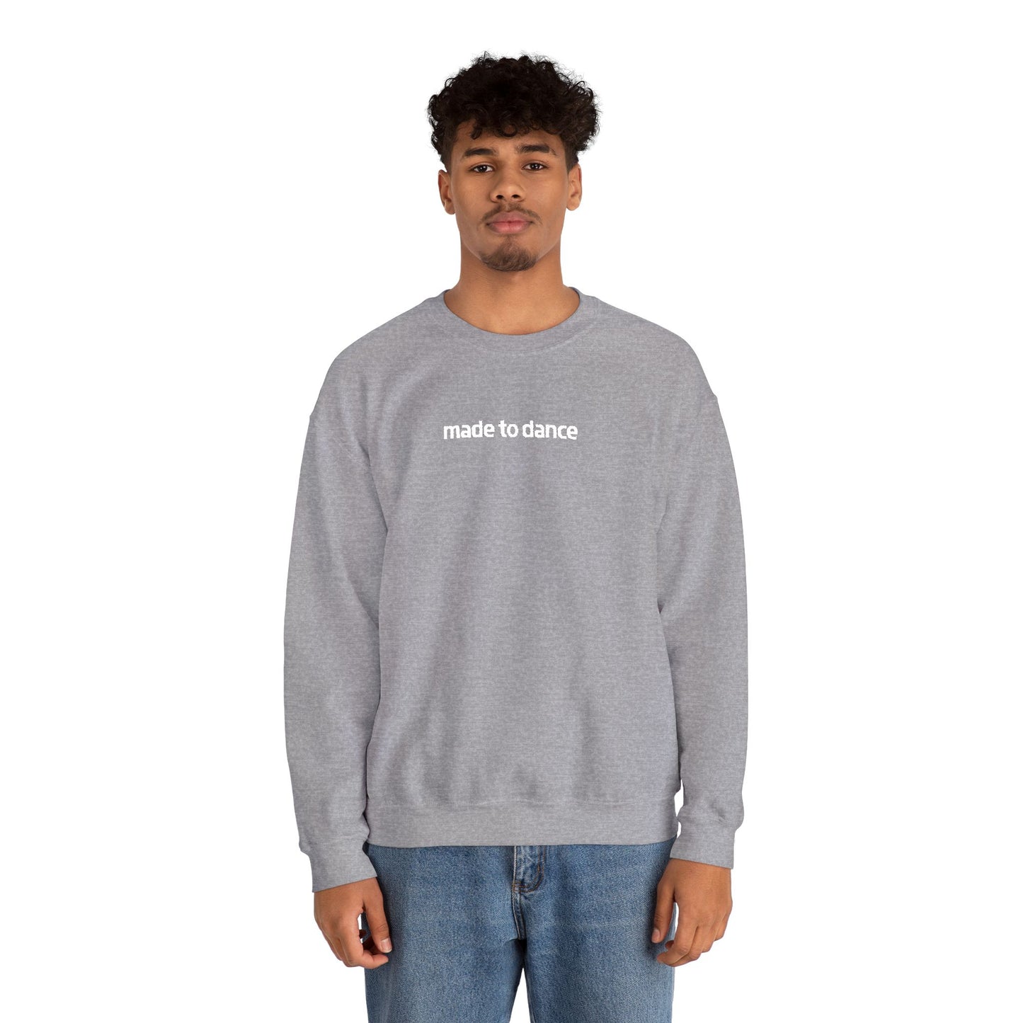 “Made to Dance" Unisex Heavy Blend™ Crewneck Sweatshirt – Embroidered Dance-Inspired Pullover for Adults & Kids
