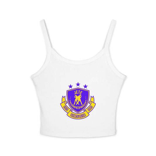 "Jeté Dance Gear" Women’s Spaghetti Strap Tank Top – Collegiate-Inspired Dancer Graphic | Stylish Studio Apparel for Dancers & Performers