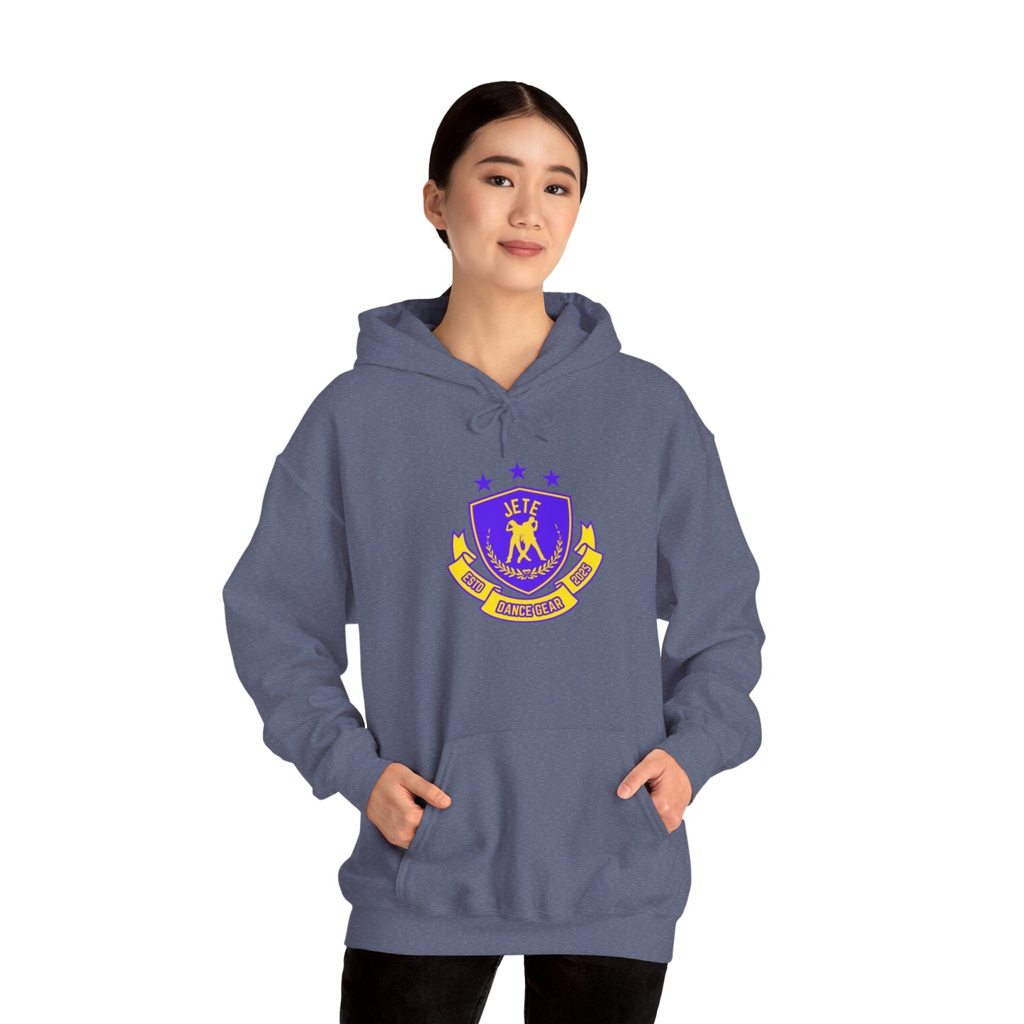 "Jeté Dance Gear" Unisex Hooded Sweatshirt – Collegiate Style Dance Hoodie for Dancers & Dance Lovers