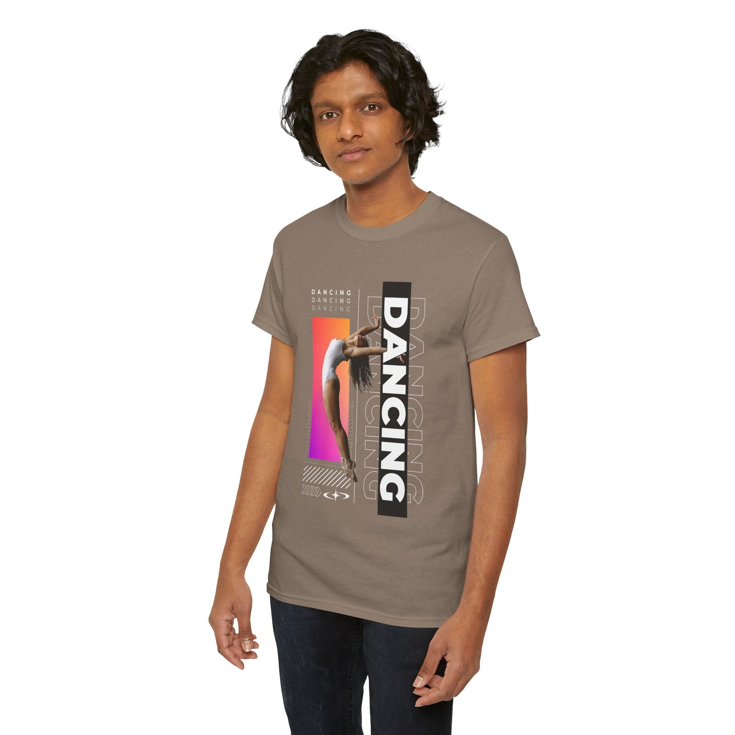 “Dancing” Streetwear-Inspired Female Dancer Unisex Heavy Cotton Tee – Urban Dance Graphic T-Shirt for Performers and Dance Lovers