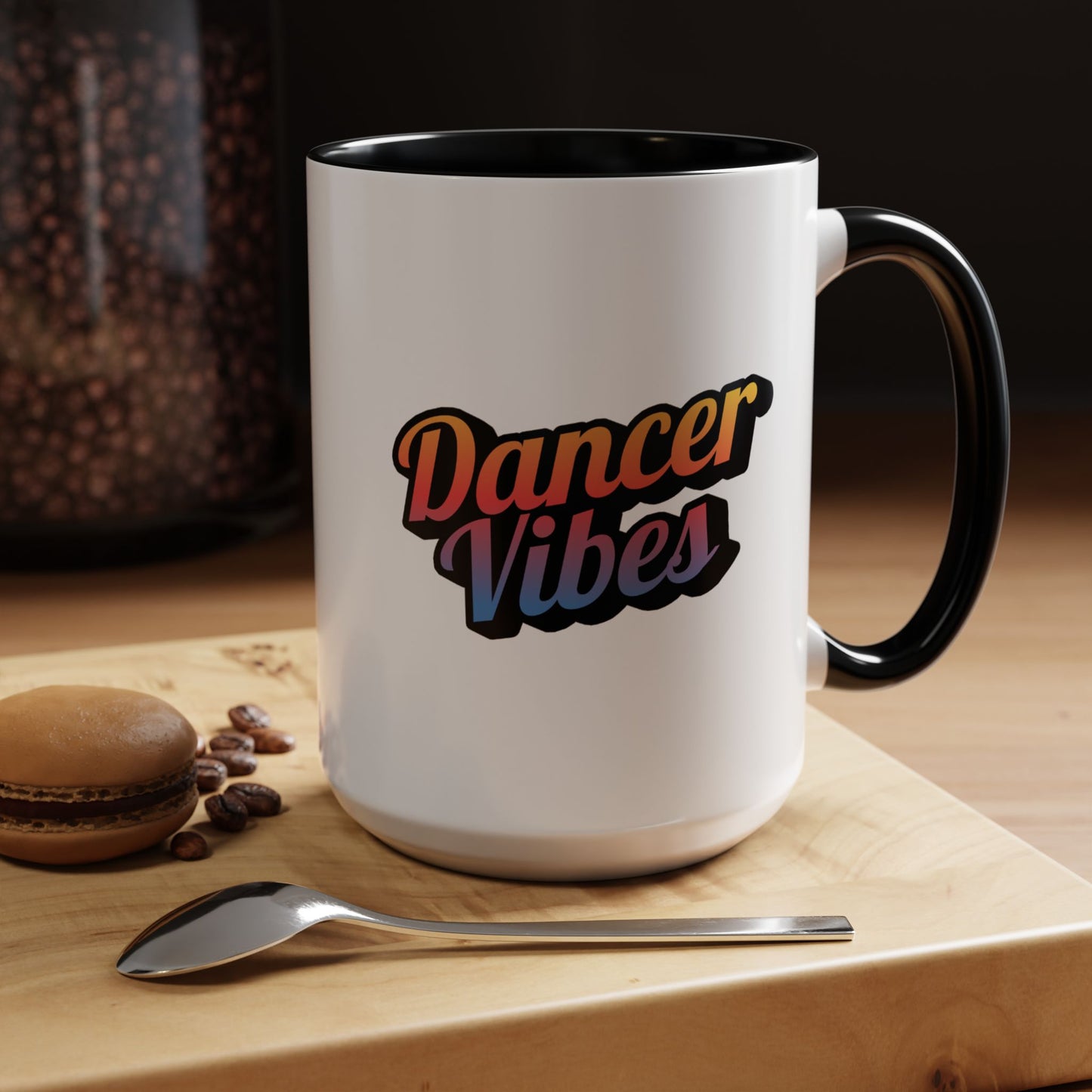 "Dancer Vibes" Accent Coffee Mug – Stylish Ceramic Mug for Dance Lovers and Performers
