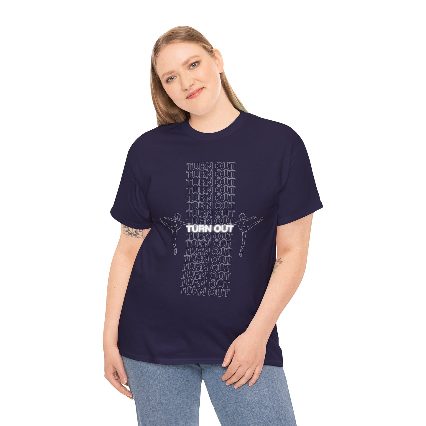 "Turn Out" Ballerina Graphic Unisex Heavy Cotton Tee – Ballet Dance T-Shirt for Dancers & Dance Enthusiasts