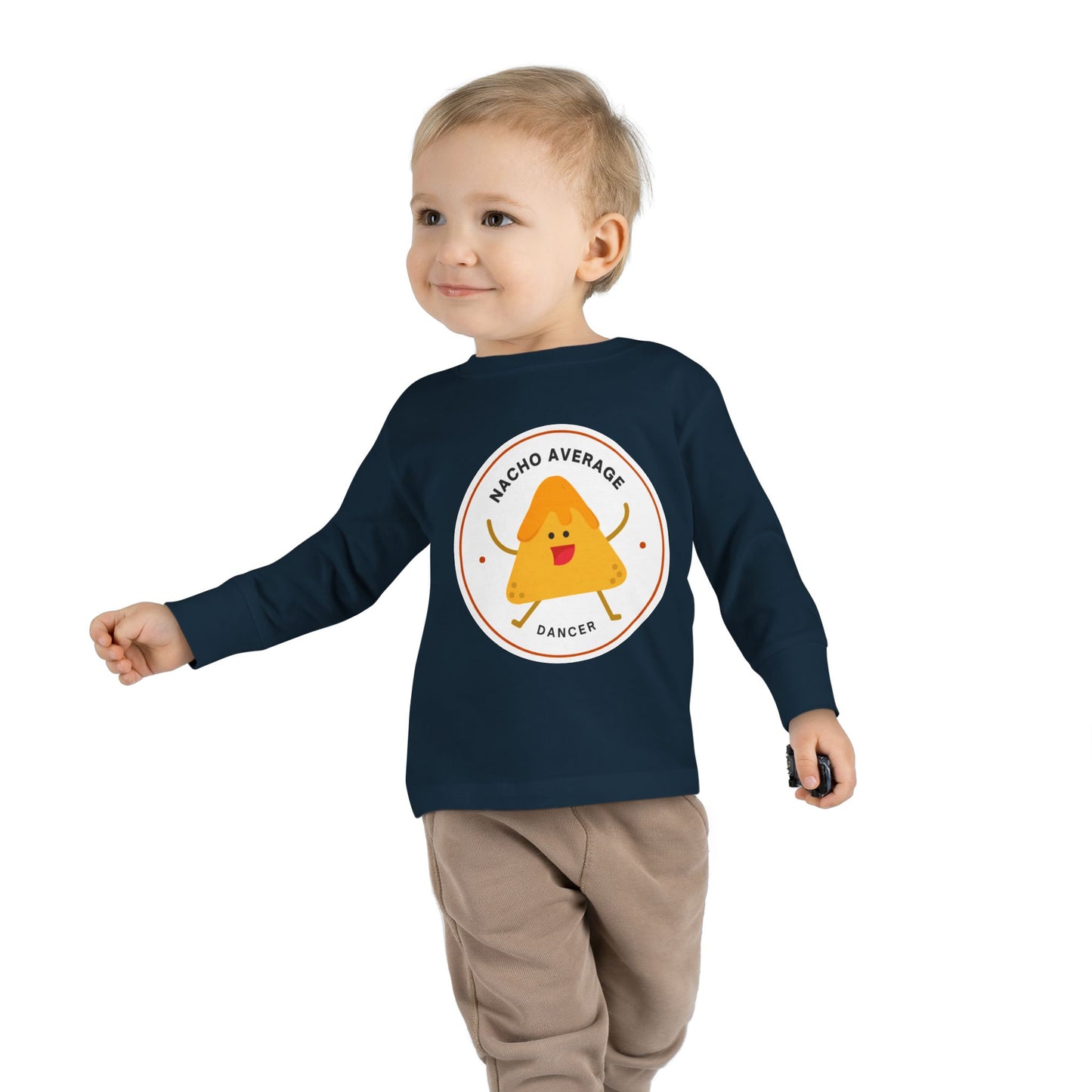 "Nacho Average Dancer" Toddler Dance T-Shirt – Cute Nacho Graphic Long Sleeve Tee for Kids