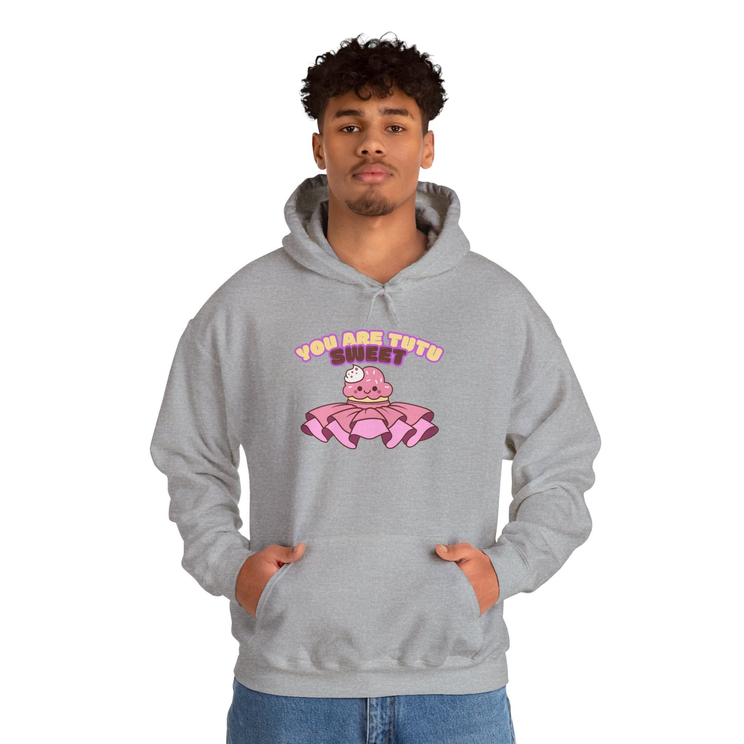 "You Are Tutu Sweet" Unisex Heavy Blend Hooded Sweatshirt – Kawaii Cupcake in Tutu Dance Graphic Hoodie for Adults and Teens