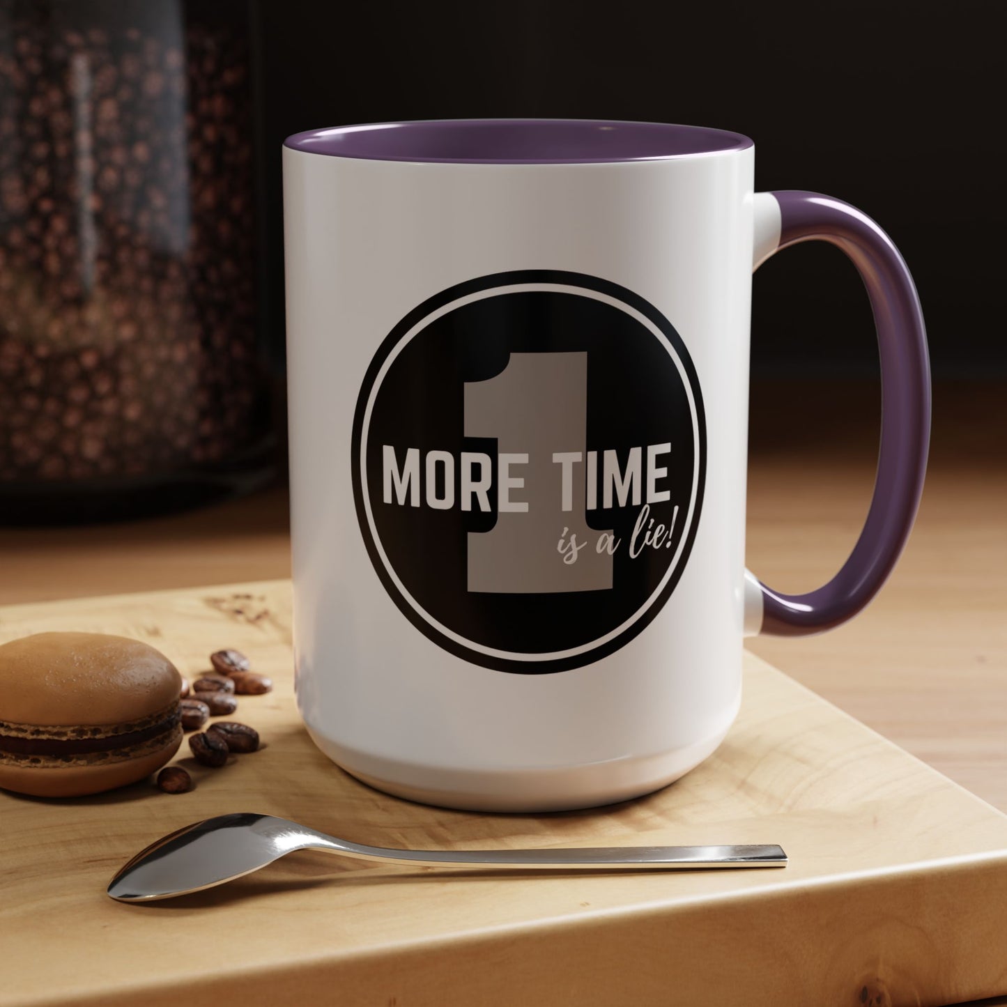 "One More Time is a Lie" Dance Quote Accent Coffee Mug – Bold Emblem Graphic Ceramic Cup