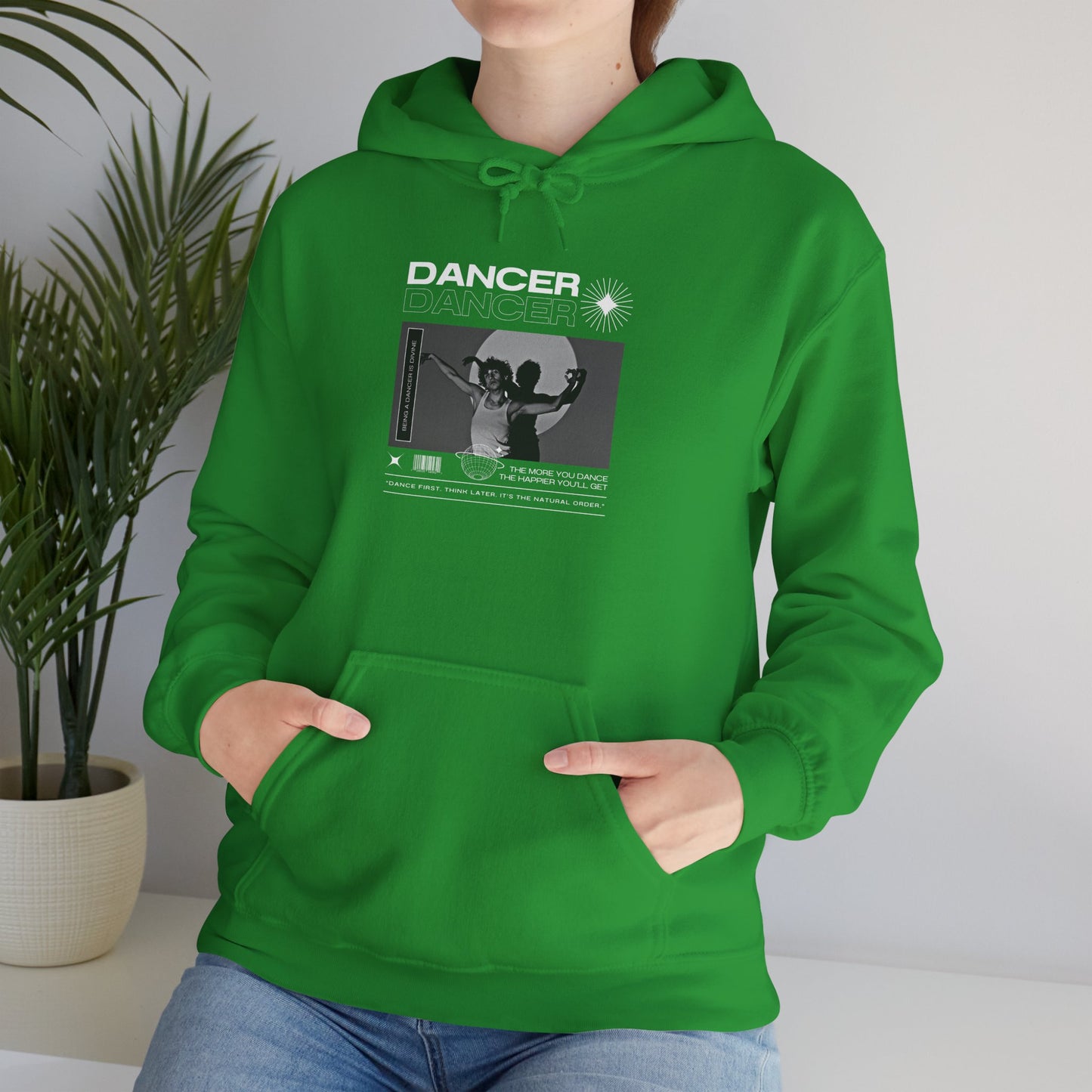 “Dancer” Contemporary Dancer in Spotlight Graphic | Streetwear-Inspired Dance Hoodie for Modern Dance Lovers - Unisex Heavy Blend™ Hooded Sweatshirt