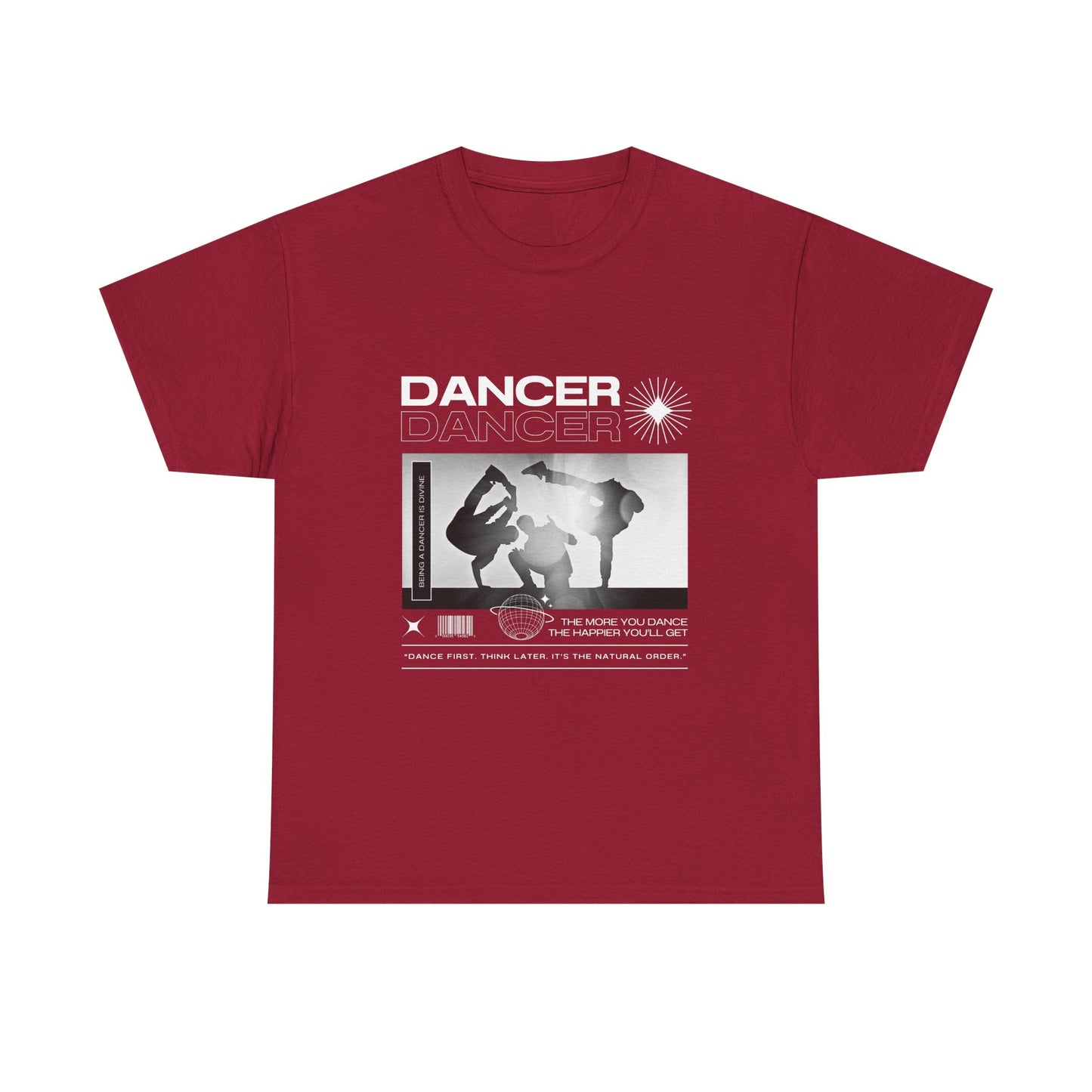 “Dancer” Graphic with Breakdancer Streetwear-Inspired Design | Hip-Hop Dance T-Shirt for Men & Women | Unisex Heavy Cotton Tee