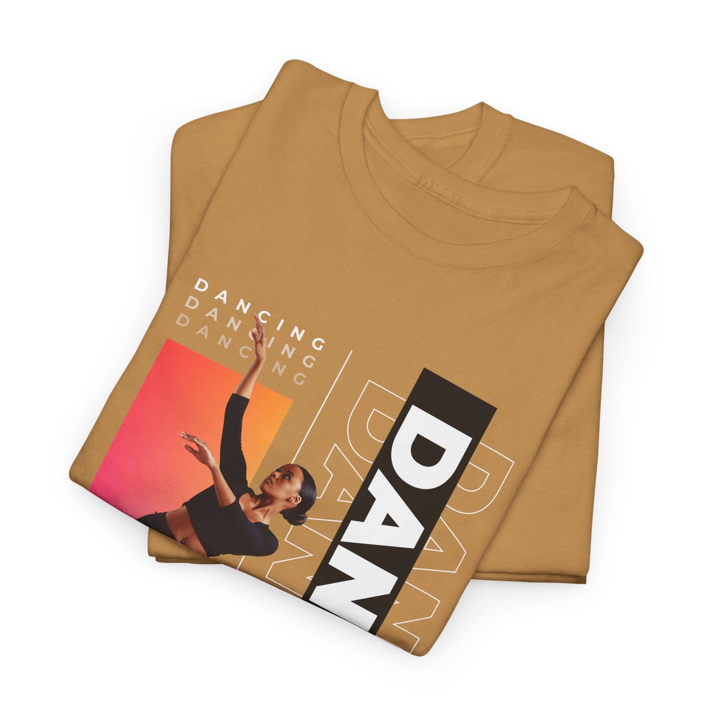 “Dancing” Streetwear-Inspired Female Dancer Unisex Heavy Cotton Tee – Urban Dance Graphic T-Shirt for Performers and Dance Lovers