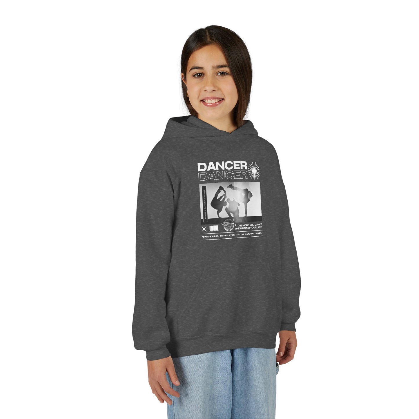 “Dancer” Breakdancer Streetwear Graphic | Unisex Youth Hoodie – Hip-Hop Dance Hoodie for Kids & Young Performers