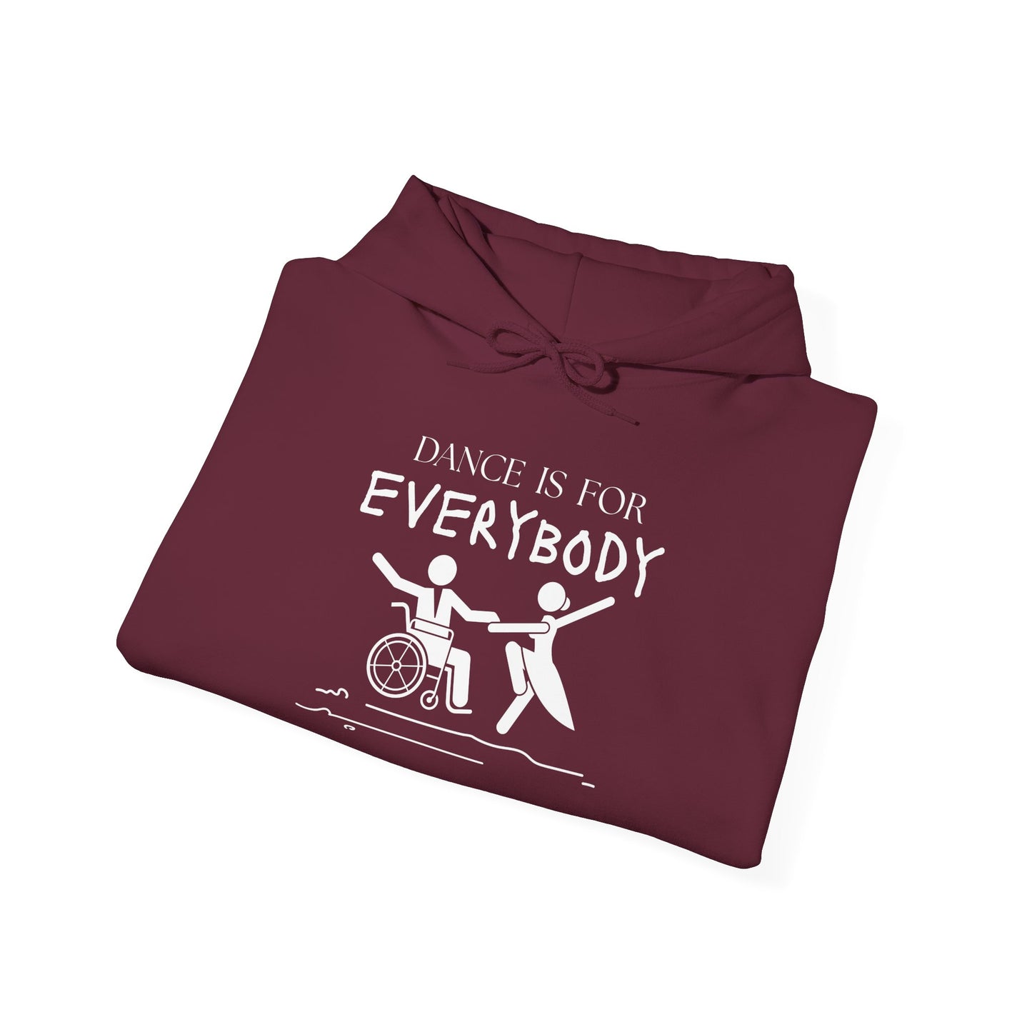 "Dance Is for Everybody" Unisex Hoodie – Inclusive Dance-Themed Hoodie for Teens and Adults with Personalization Option on Sleeve