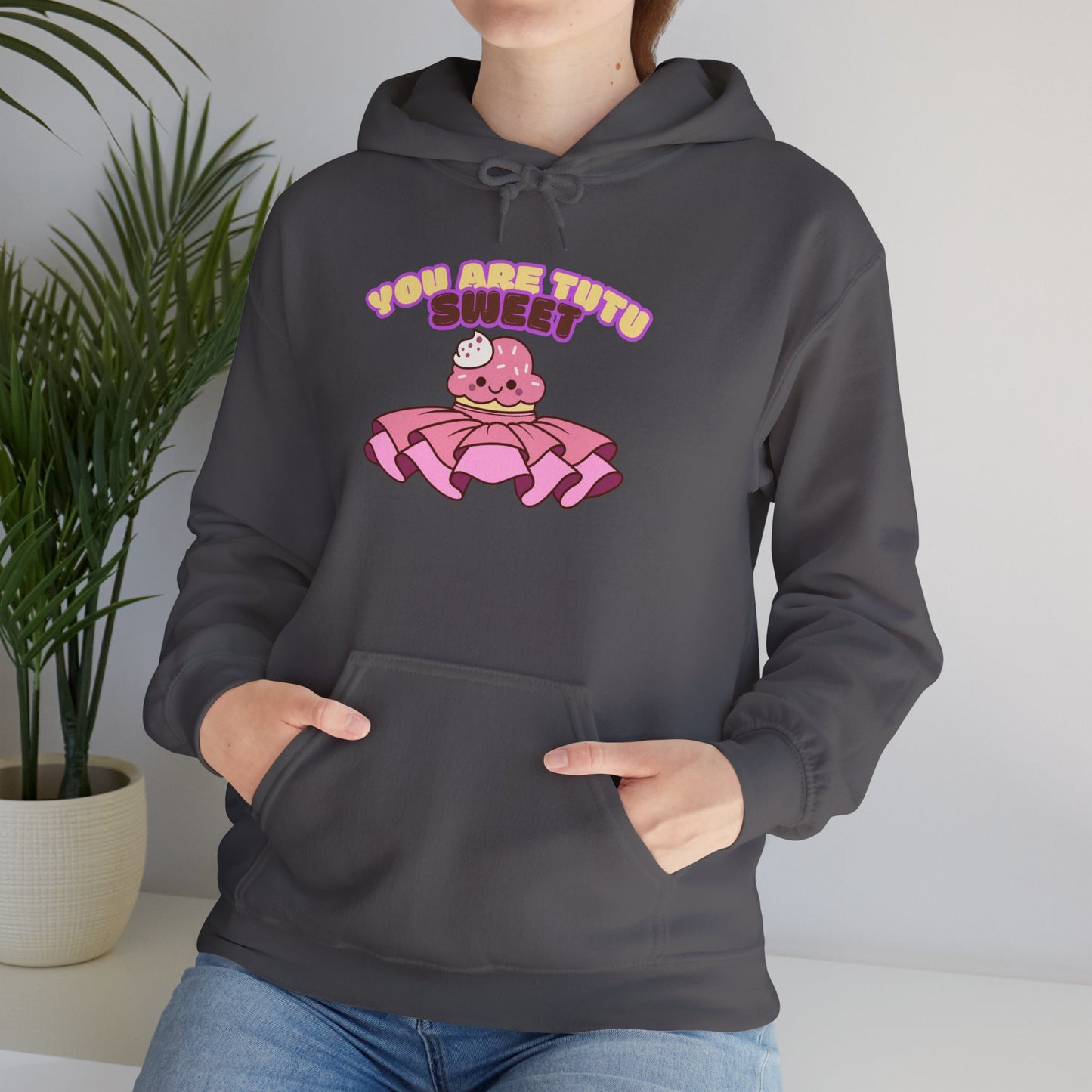 "You Are Tutu Sweet" Unisex Heavy Blend Hooded Sweatshirt – Kawaii Cupcake in Tutu Dance Graphic Hoodie for Adults and Teens