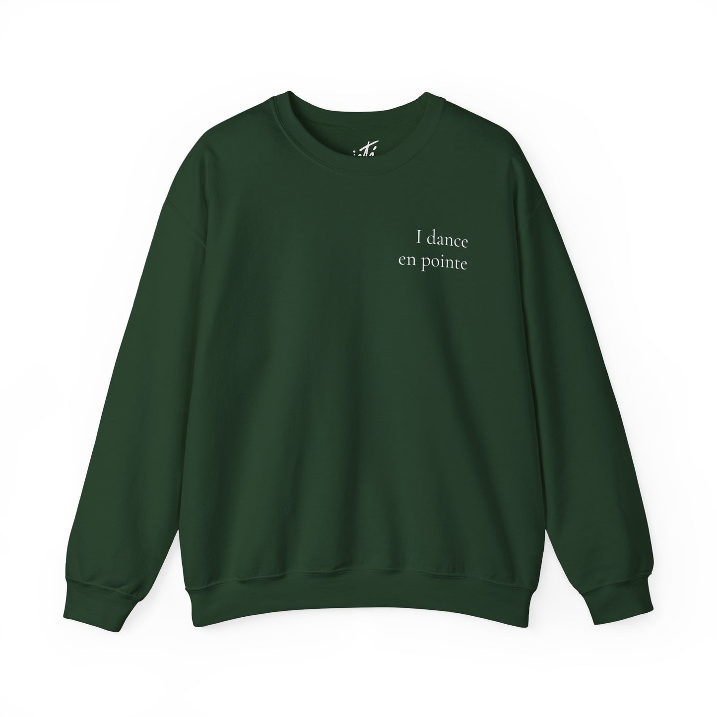 “I Dance en Pointe” - Optional Personalized Sleeve - Ballet Unisex Heavy Blend™ Crewneck Sweatshirt with Front and Back Print