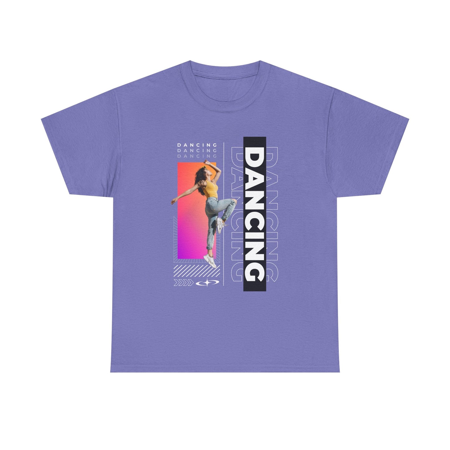 “Dancing” Streetwear-Inspired Female Dancer Unisex Heavy Cotton Tee – Urban Dance Graphic T-Shirt for Performers and Dance Lovers