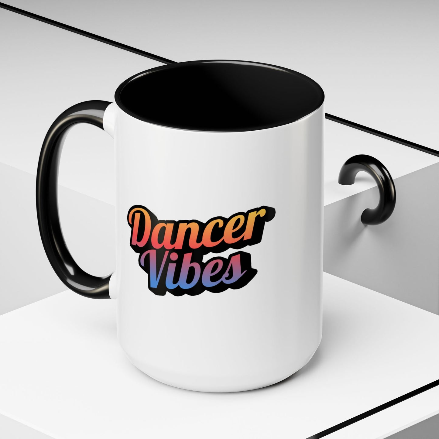 "Dancer Vibes" Accent Coffee Mug – Stylish Ceramic Mug for Dance Lovers and Performers