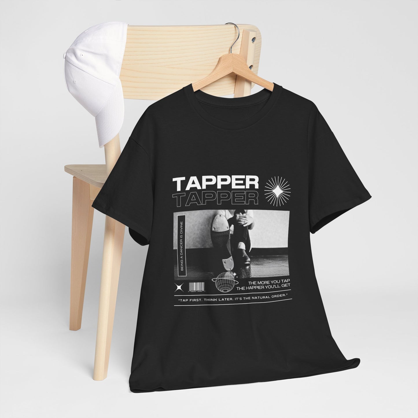 “Tapper” Tap Dance Unisex Heavy Cotton Tee – Streetwear-Inspired Tap Shoes Graphic T-Shirt for Dancers