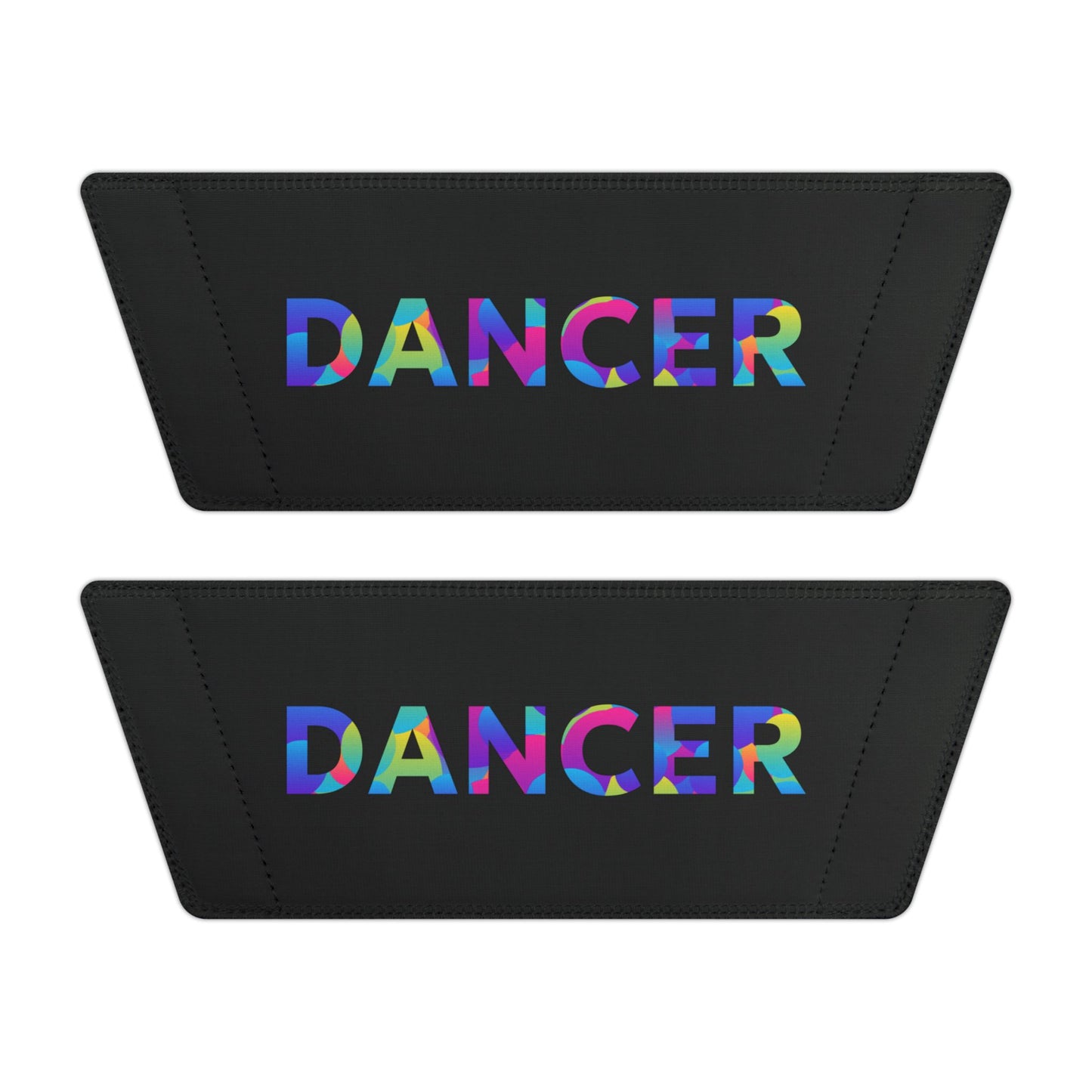 YOUTH SIZES - “Dancer” Colorful Text – Dance-Inspired Custom Slides with Removable Straps | Youth Sandal Slides