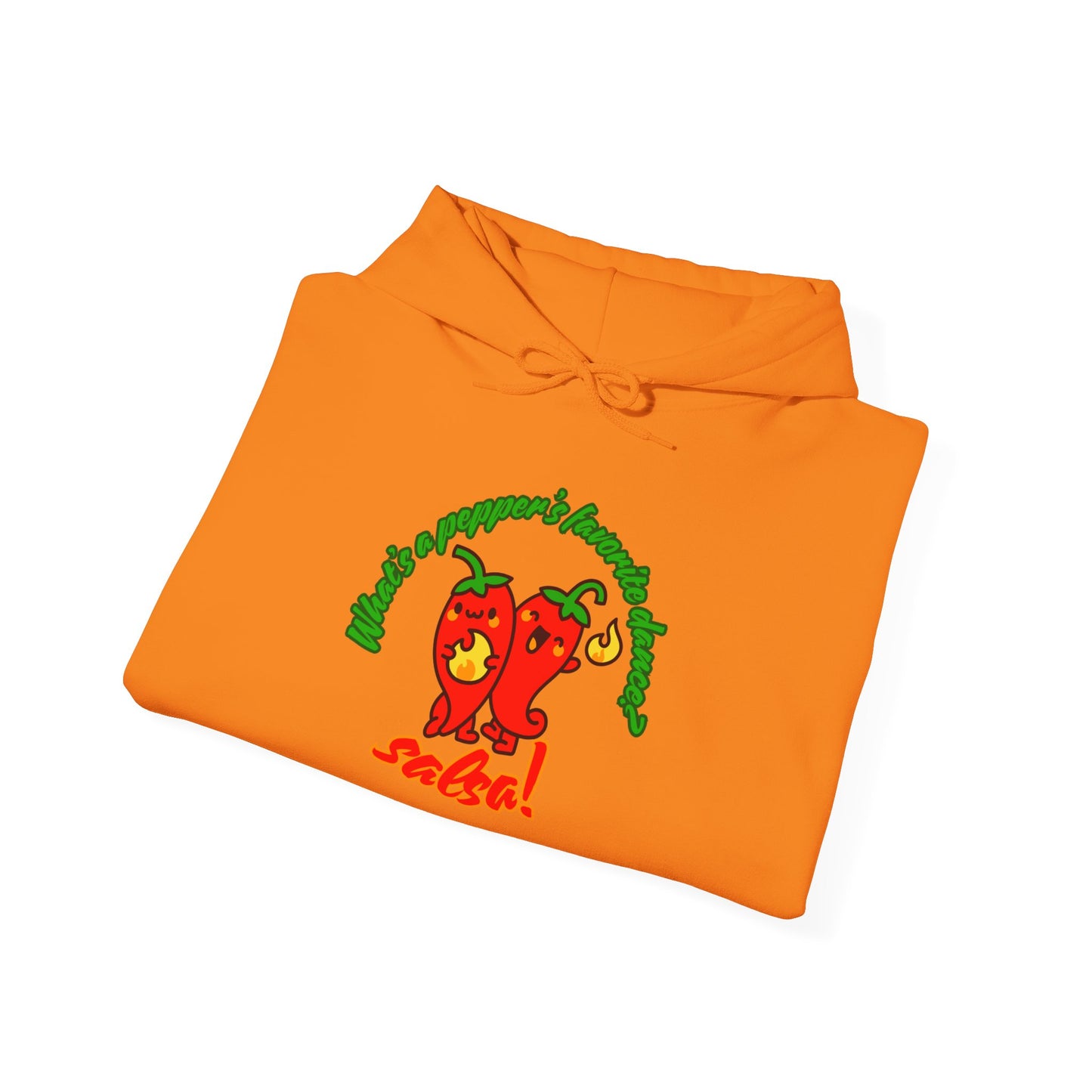 "What’s a Pepper’s Favorite Dance? Salsa!" Unisex Hooded Sweatshirt – Funny Dance Pun Hoodie with Cute Pepper Graphic for Dancers & Foodies