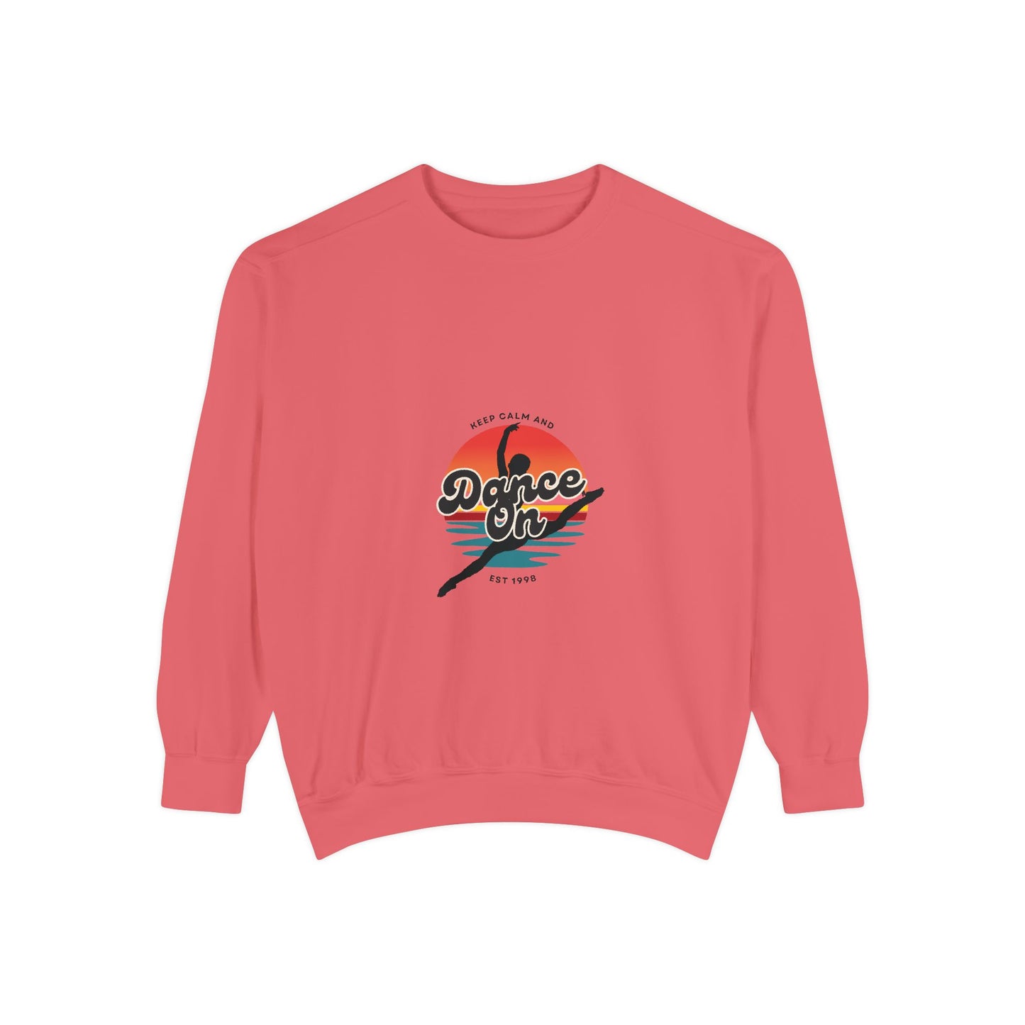 "Keep Calm and Dance On" Unisex Lightweight Crewneck Sweatshirt – Retro-Inspired Dance Graphic Pullover for Dancers & Movement Lovers