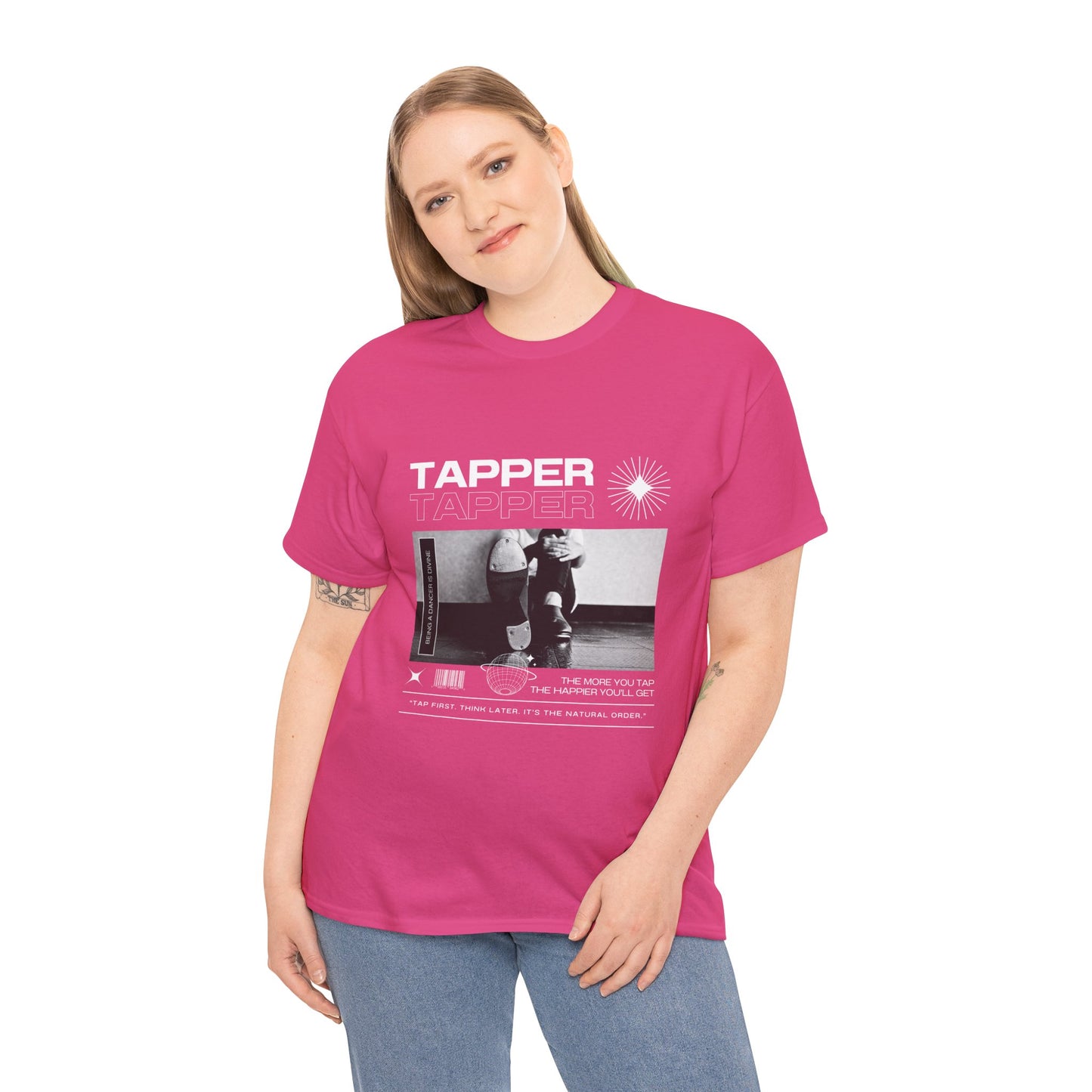 “Tapper” Tap Dance Unisex Heavy Cotton Tee – Streetwear-Inspired Tap Shoes Graphic T-Shirt for Dancers