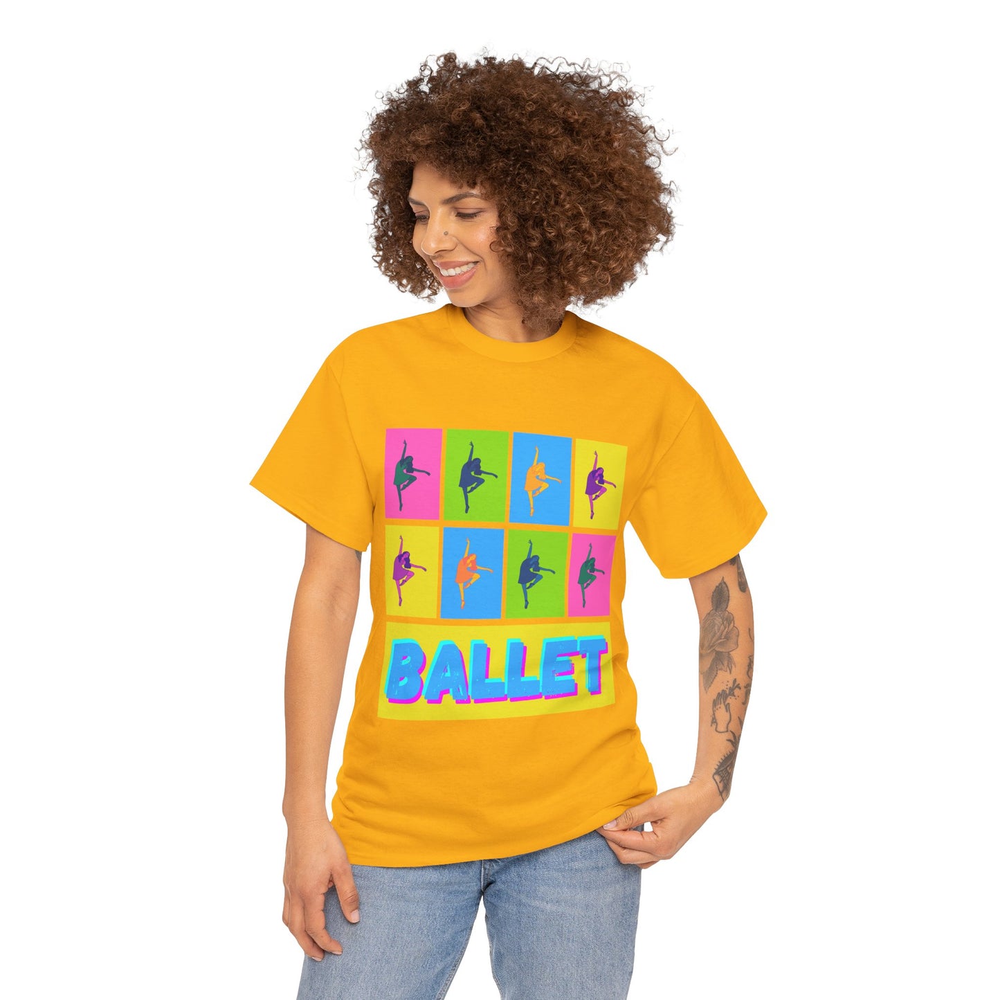 "Ballet" Pop Art Inspired Dance Graphic Unisex Heavy Cotton Tee – Artistic Ballet Dancer T-Shirt for Dance Lovers