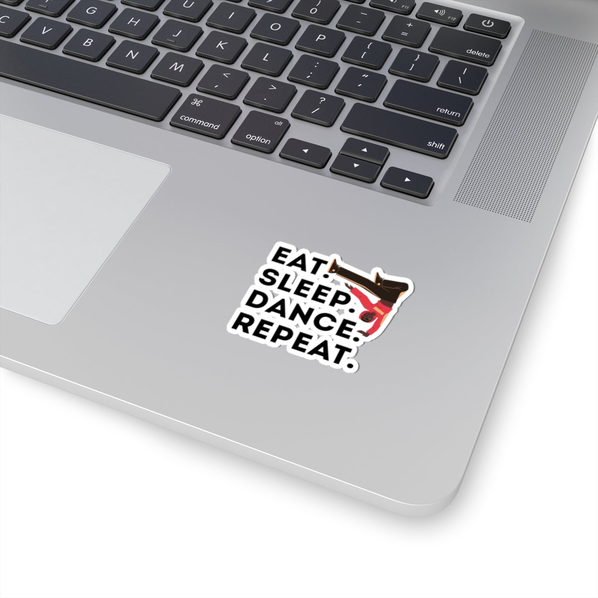 "Eat Sleep Dance Repeat" Kiss-Cut Sticker – Bold B-Boy Breakdancer Graphic – Hip Hop Dance-Themed Vinyl Sticker for Laptops, Journals & Water Bottles