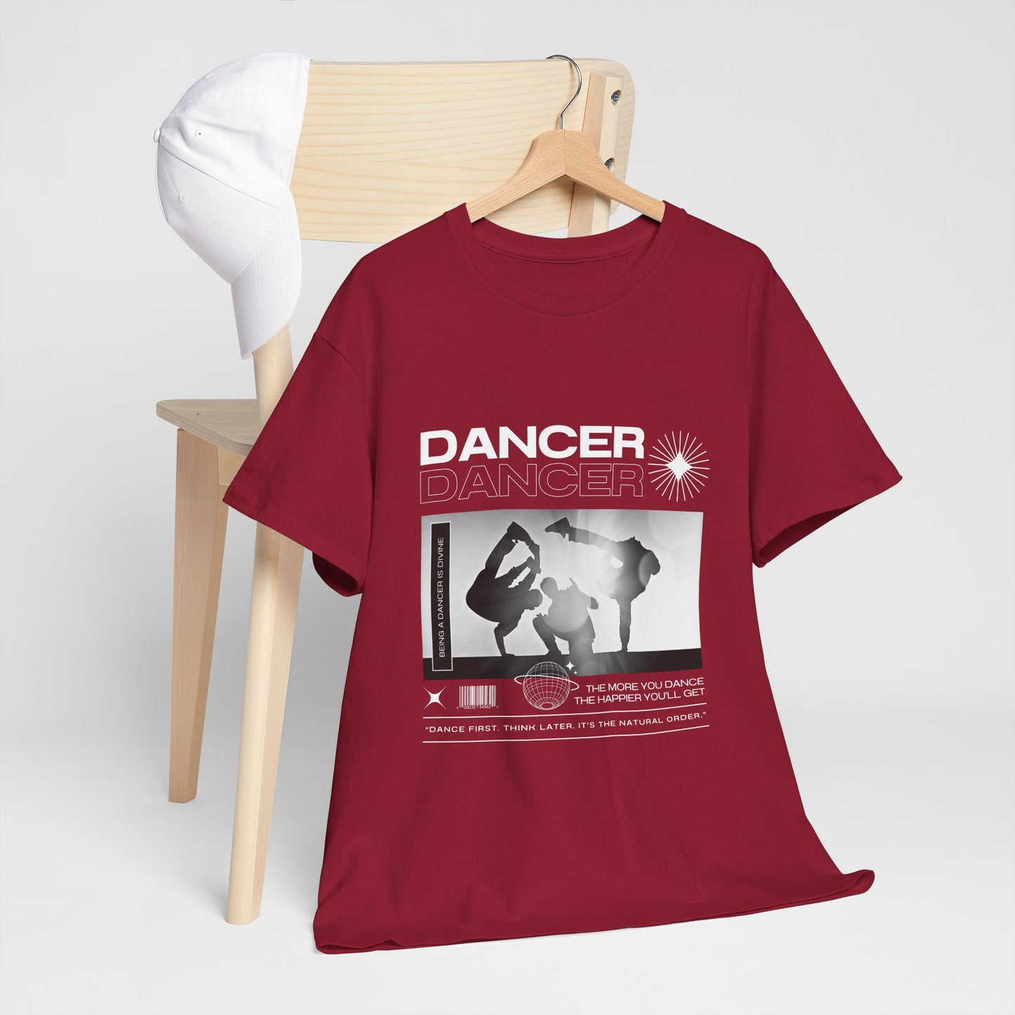 “Dancer” Graphic with Breakdancer Streetwear-Inspired Design | Hip-Hop Dance T-Shirt for Men & Women | Unisex Heavy Cotton Tee