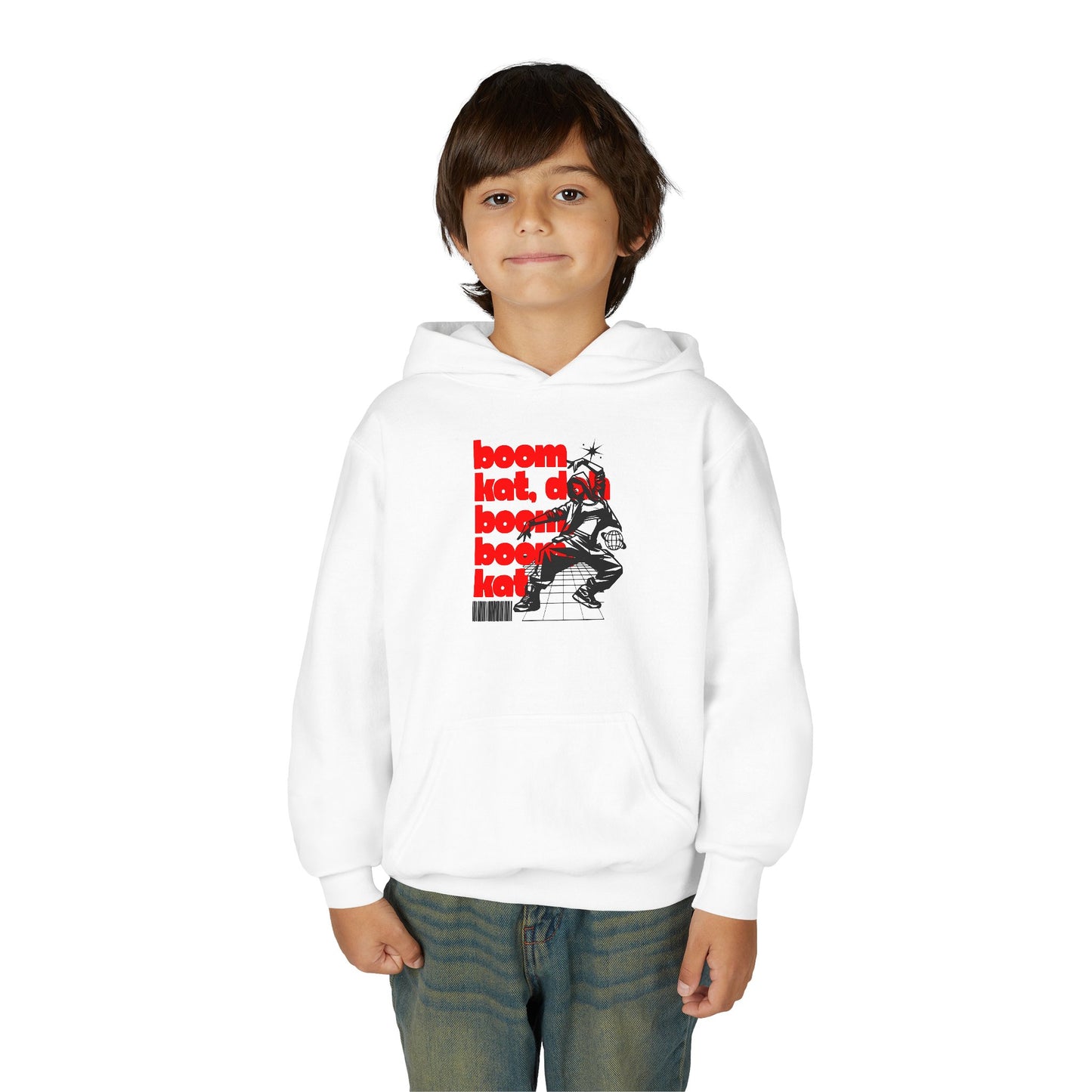 “Boom Kat” Bold Streetwear-Inspired Dance Graphic | Unisex Youth Hoodie – Hip-Hop & Jazz Dance Hoodie for Kids & Young Performers