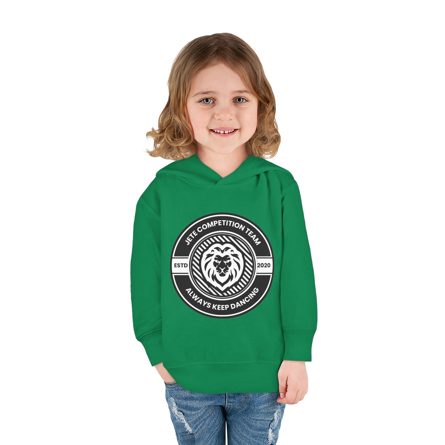 “Jeté Competition Team: Always Keep Dancing” Toddler Pullover Fleece Hoodie – Collegiate Dance Graphic | Sweatshirt for Kids