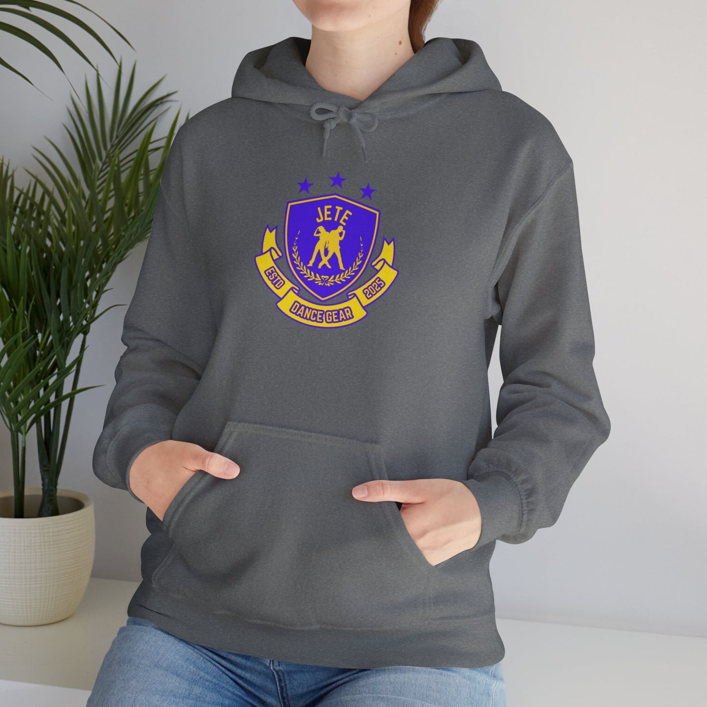 "Jeté Dance Gear" Unisex Hooded Sweatshirt – Collegiate Style Dance Hoodie for Dancers & Dance Lovers