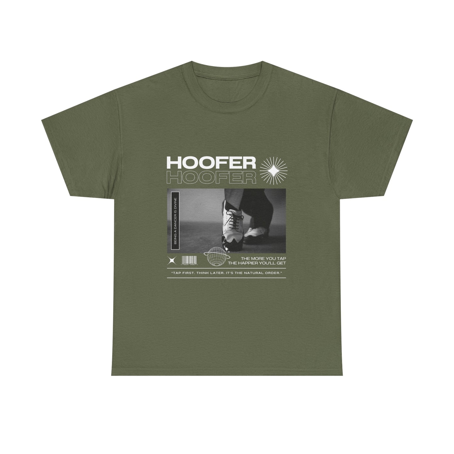 “Hoofer" Tap Dance Unisex Heavy Cotton Tee – Streetwear-Inspired Tap Shoes Graphic T-Shirt for Dancers