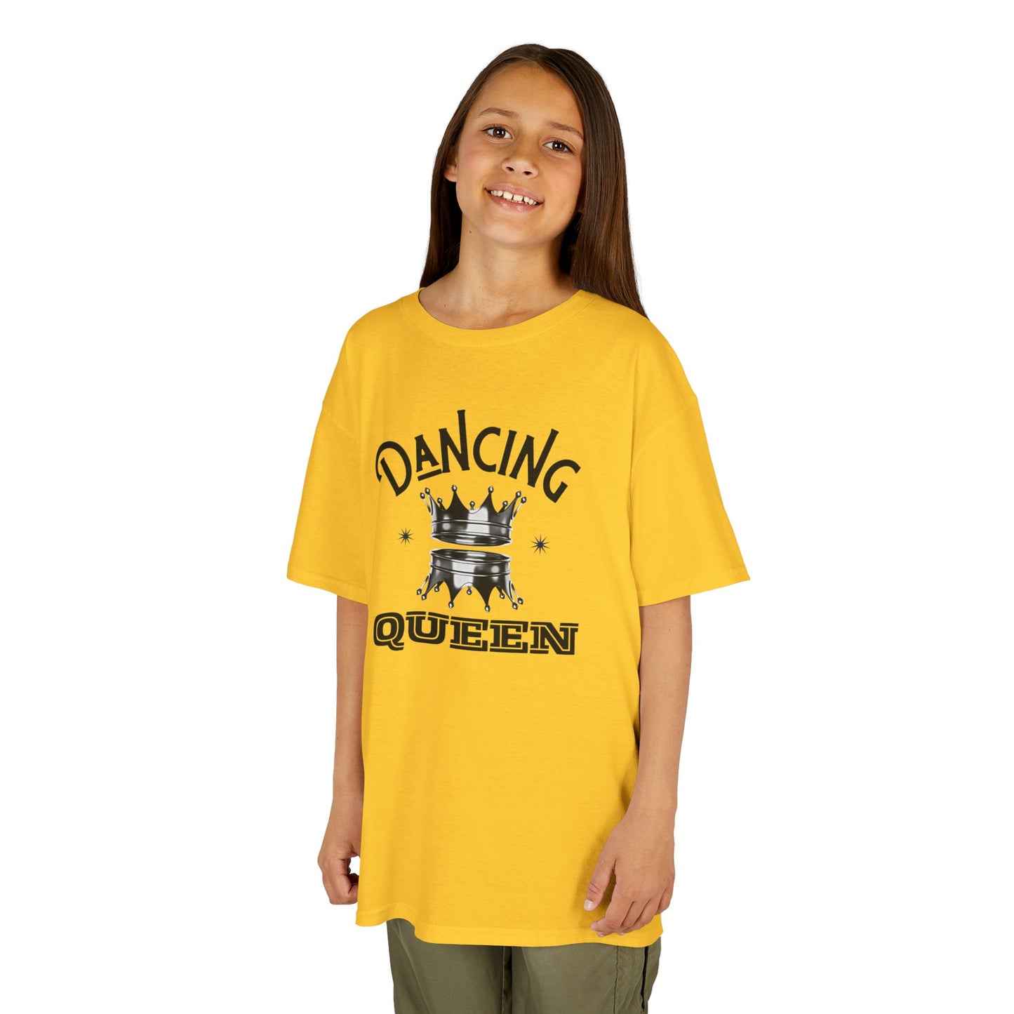 “Dancing Queen" Kids Heavy Cotton™ Tee with Crown Graphic – Dance-Inspired Graphic Tee for Adults & Kids