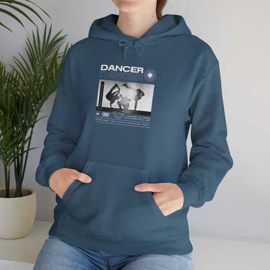 “Dancer” Breakdancer Streetwear Graphic | Hip-Hop Dance Hoodie for Urban Style & Comfort - Unisex Heavy Blend™ Hooded Sweatshirt