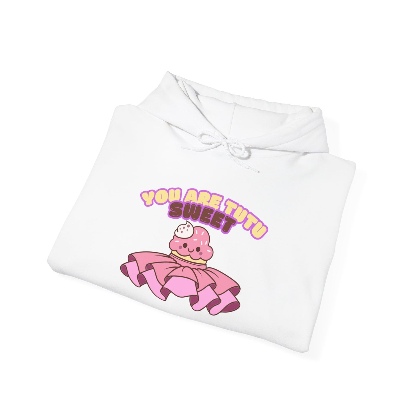 "You Are Tutu Sweet" Unisex Heavy Blend Hooded Sweatshirt – Kawaii Cupcake in Tutu Dance Graphic Hoodie for Adults and Teens