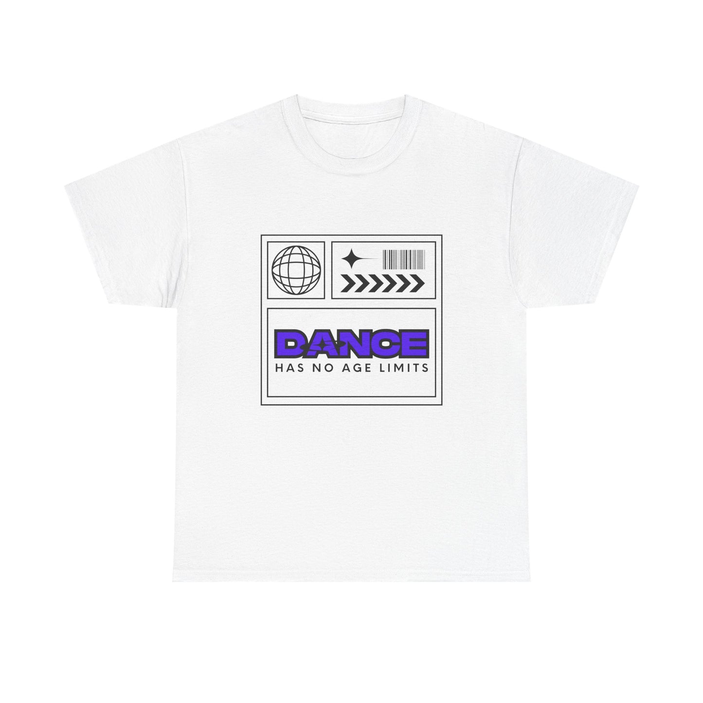 "Dance Has No Age Limits" Unisex Heavy Cotton T-Shirt – Streetwear Graphic Tee for Dancers of All Ages