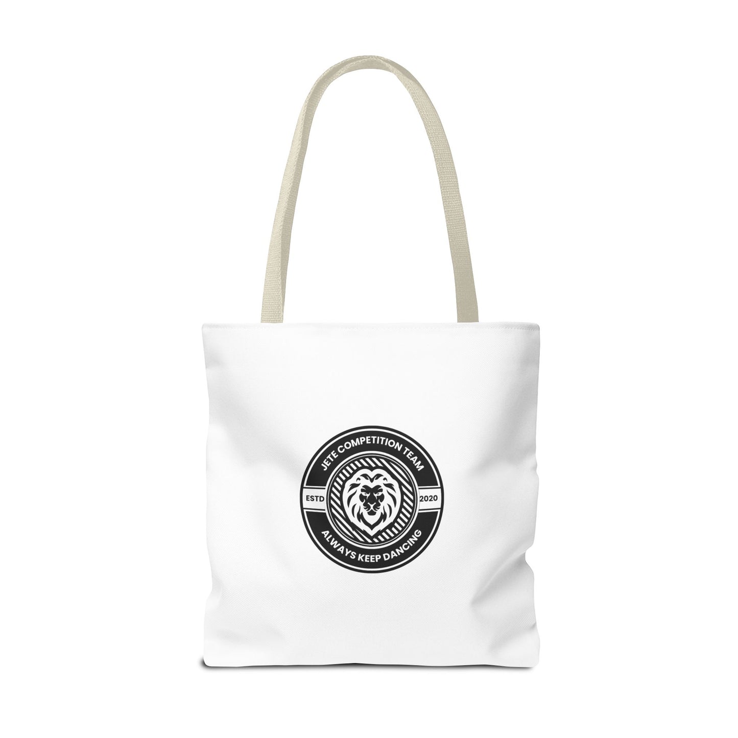 "Jeté Competition Team, Always Keep Dancing" Canvas Tote Bag – Collegiate Dance Team Logo | Reusable Dance Bag for Dancers, Rehearsals & Competitions